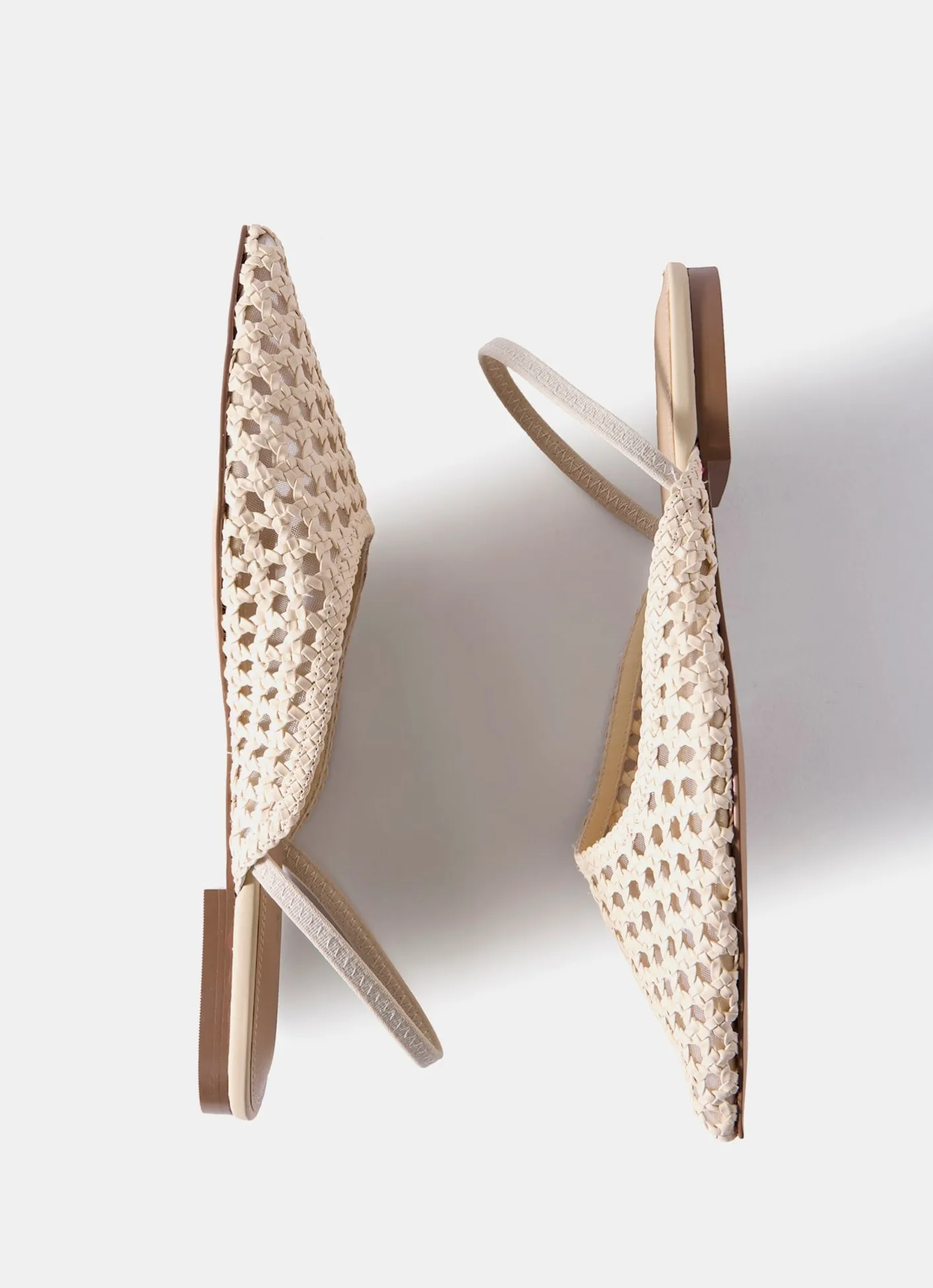 Hot Grace Cream Woven Ballet Flats Flat Shoes
