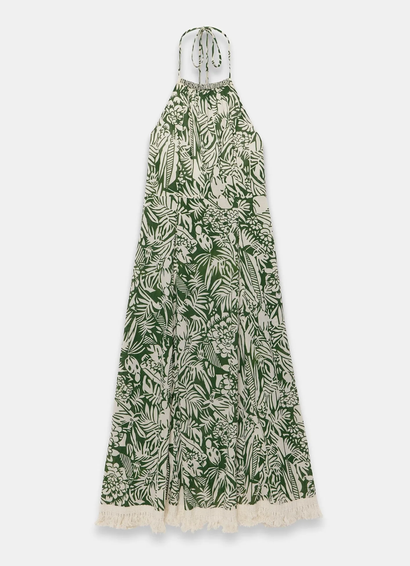 Printed Cotton Halterneck Maxi Dress Summer Dresses|Maxi Dresses