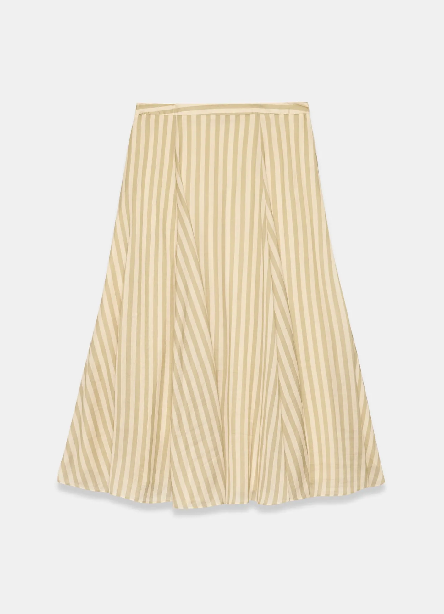 Clearance Green Striped A Line Midi Skirt Midi Skirts|Skirts