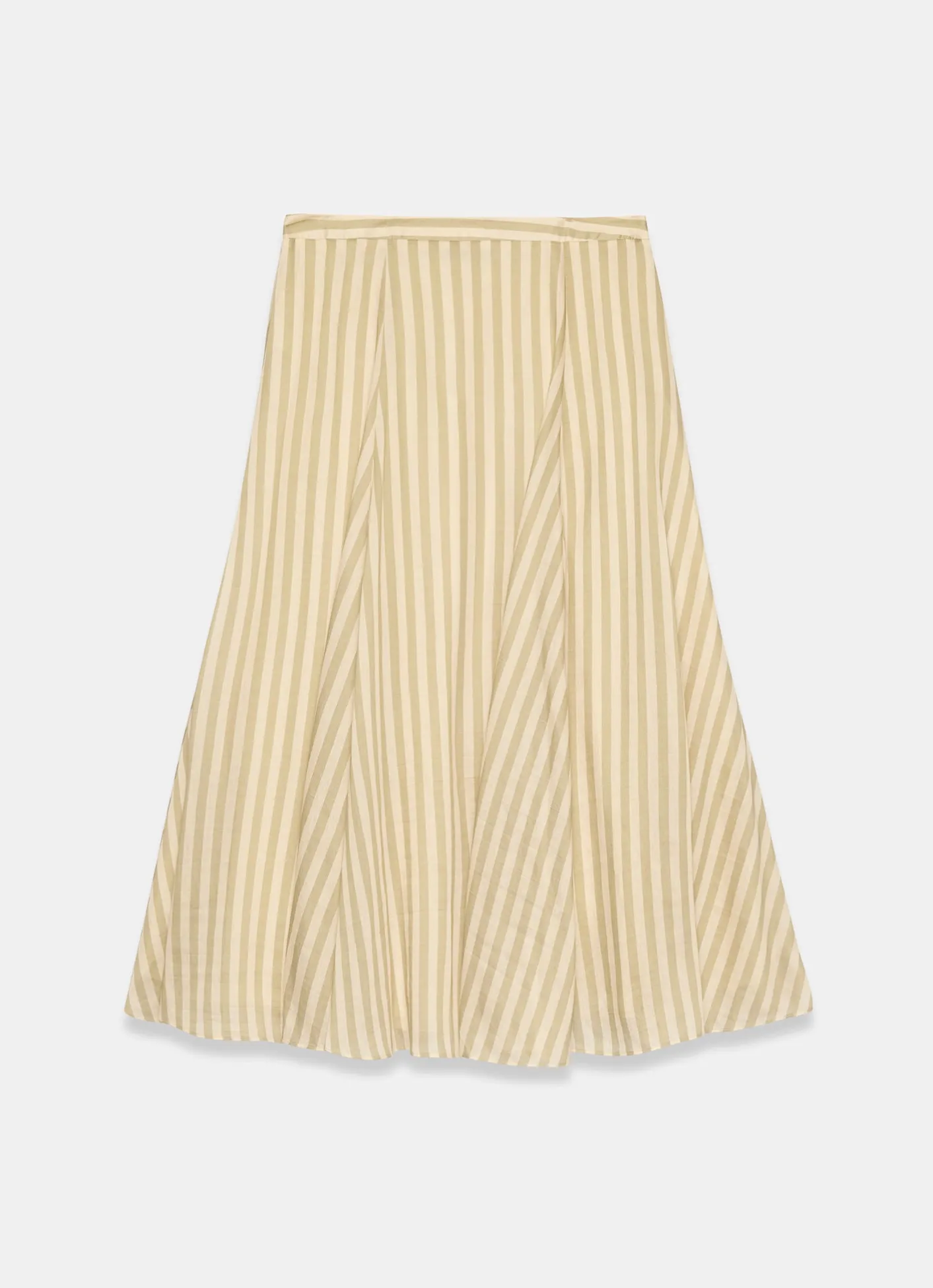 Clearance Green Striped A Line Midi Skirt Midi Skirts|Skirts