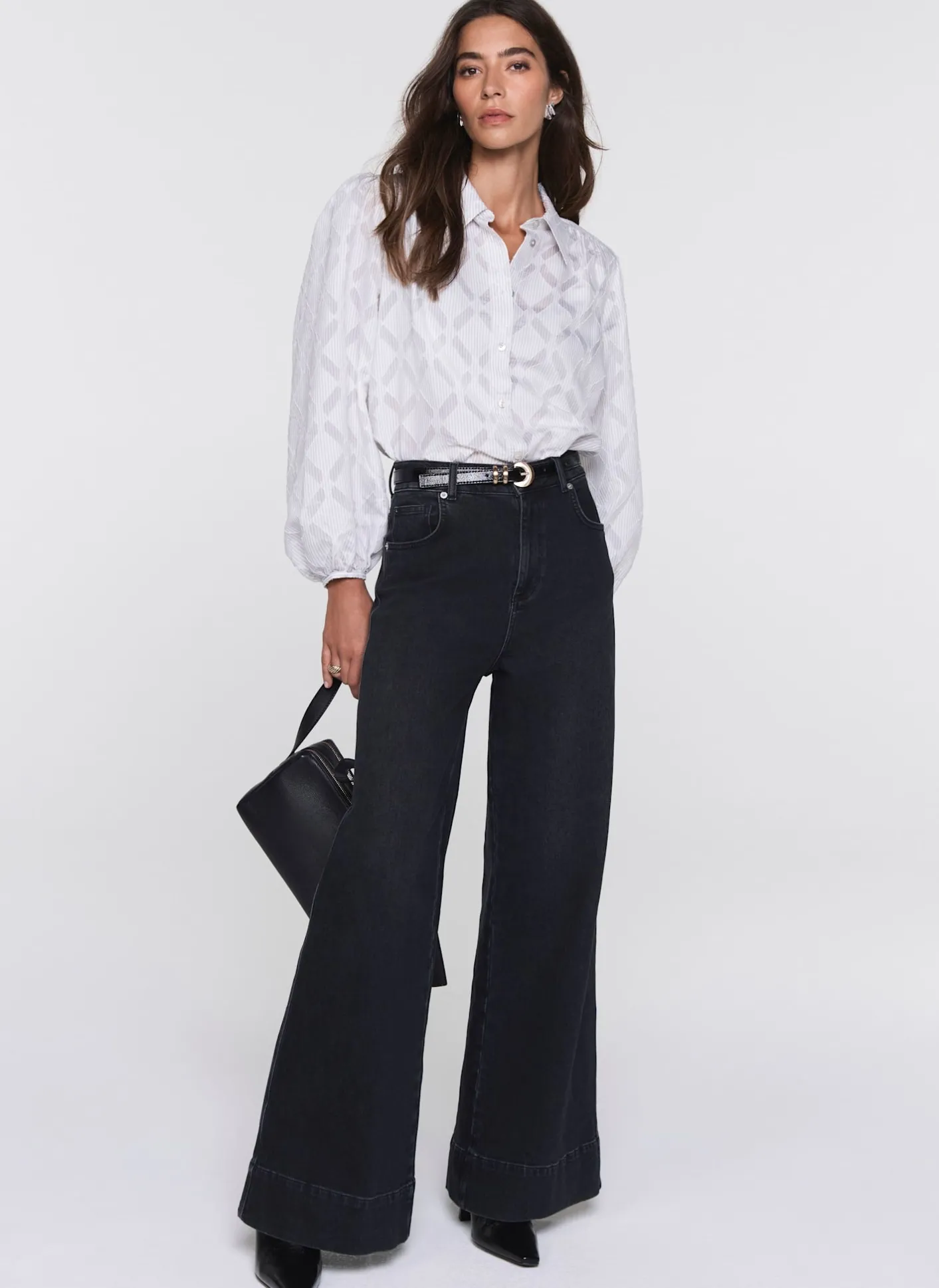 Diamond Striped Jacquard Shirt Shirts & Blouses