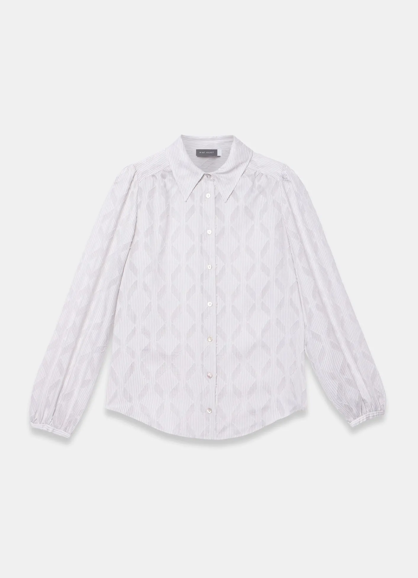 Diamond Striped Jacquard Shirt Shirts & Blouses