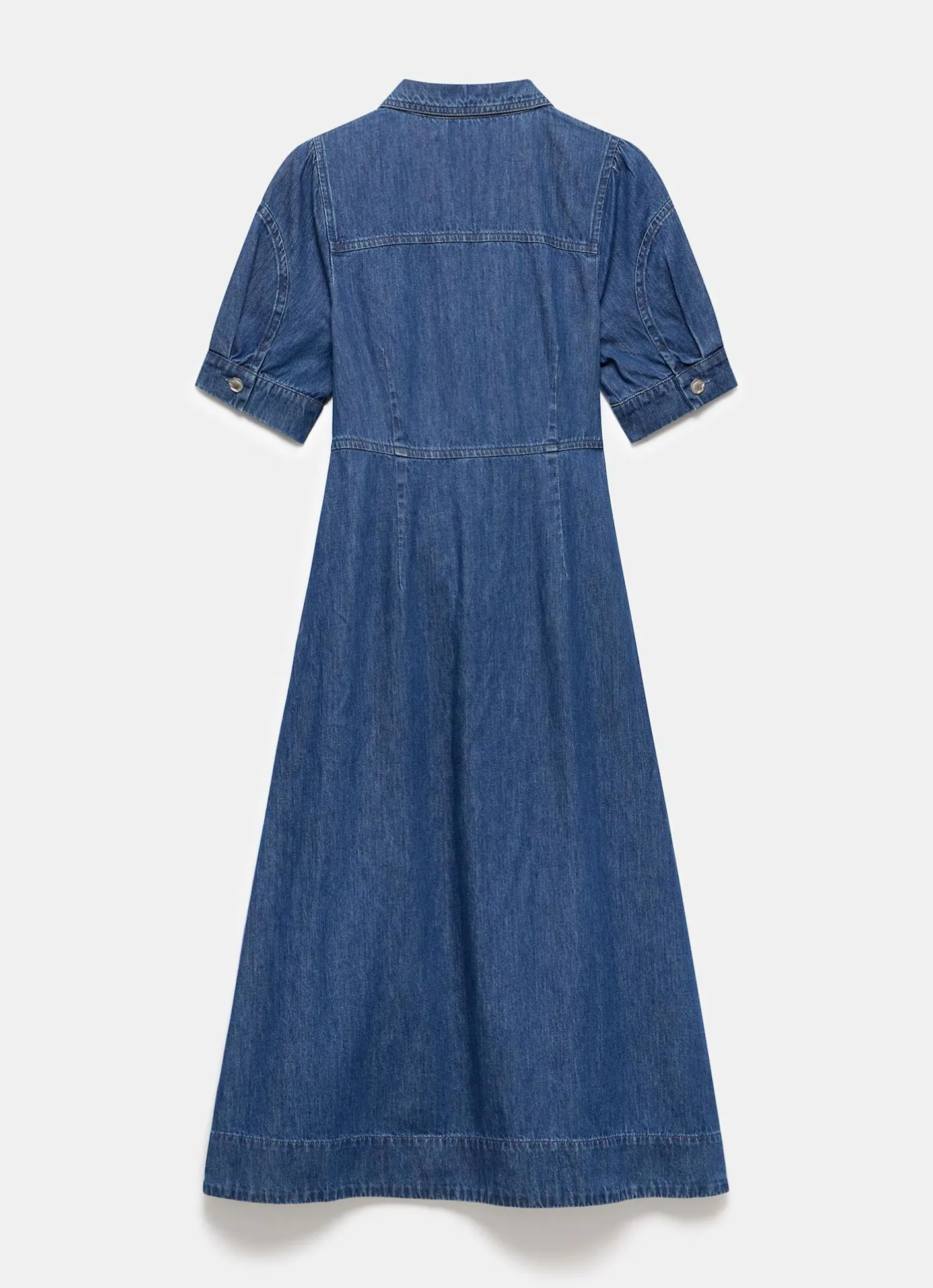 New Indigo Denim Midi Shirt Dress Midi Dresses|Denim Dresses