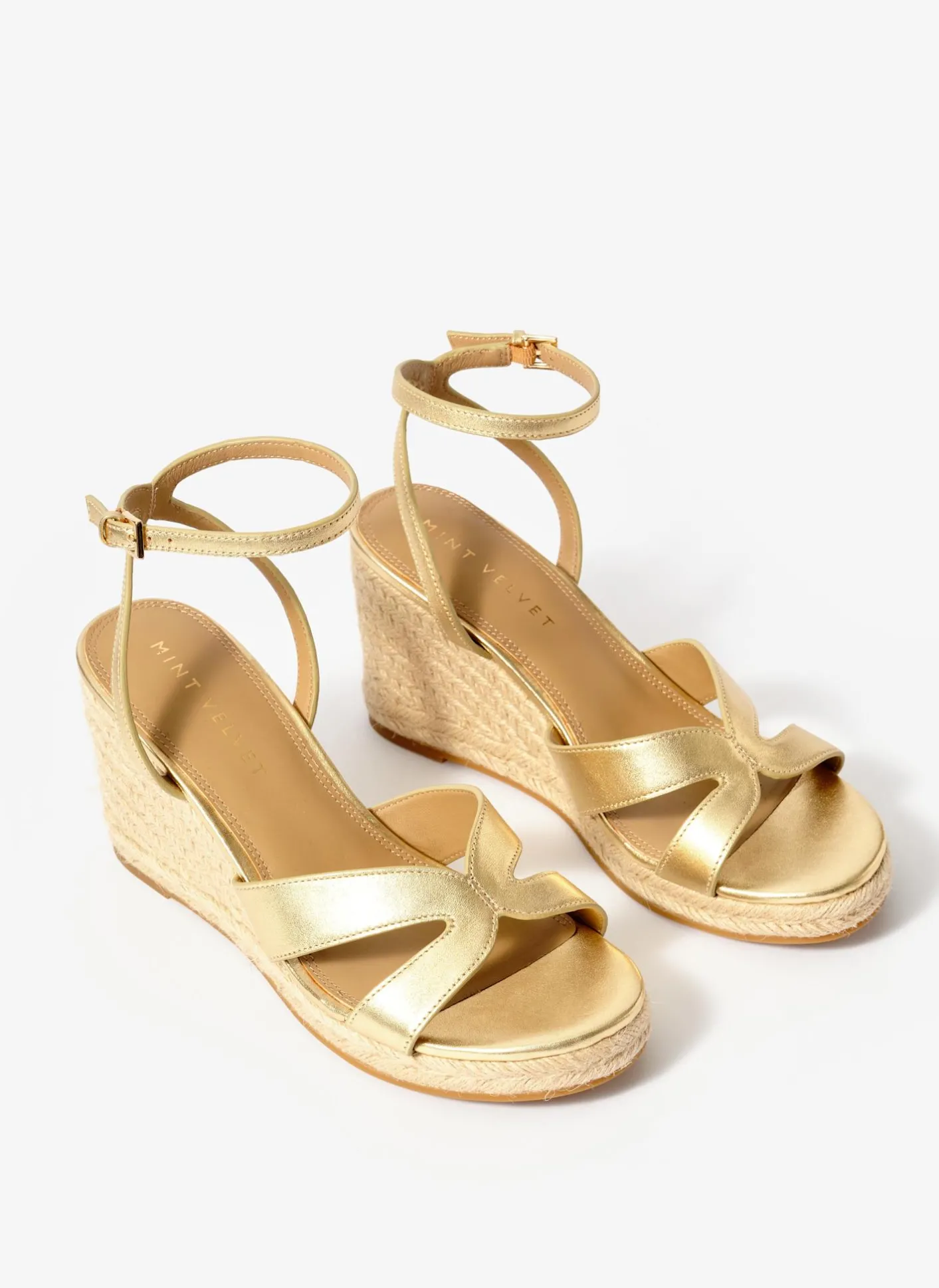 Hot Jase Leather Espadrille Wedges Heels|Heels