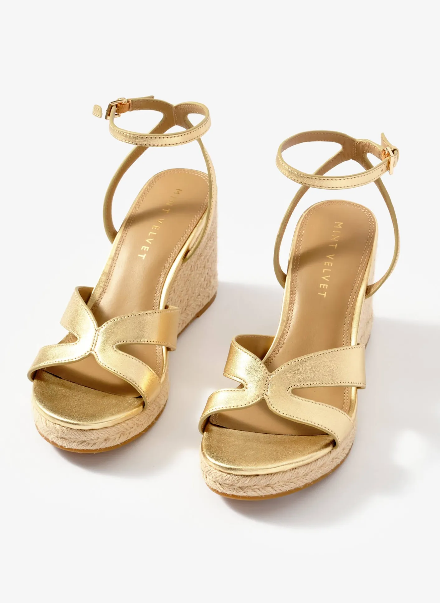 Hot Jase Leather Espadrille Wedges Heels|Heels