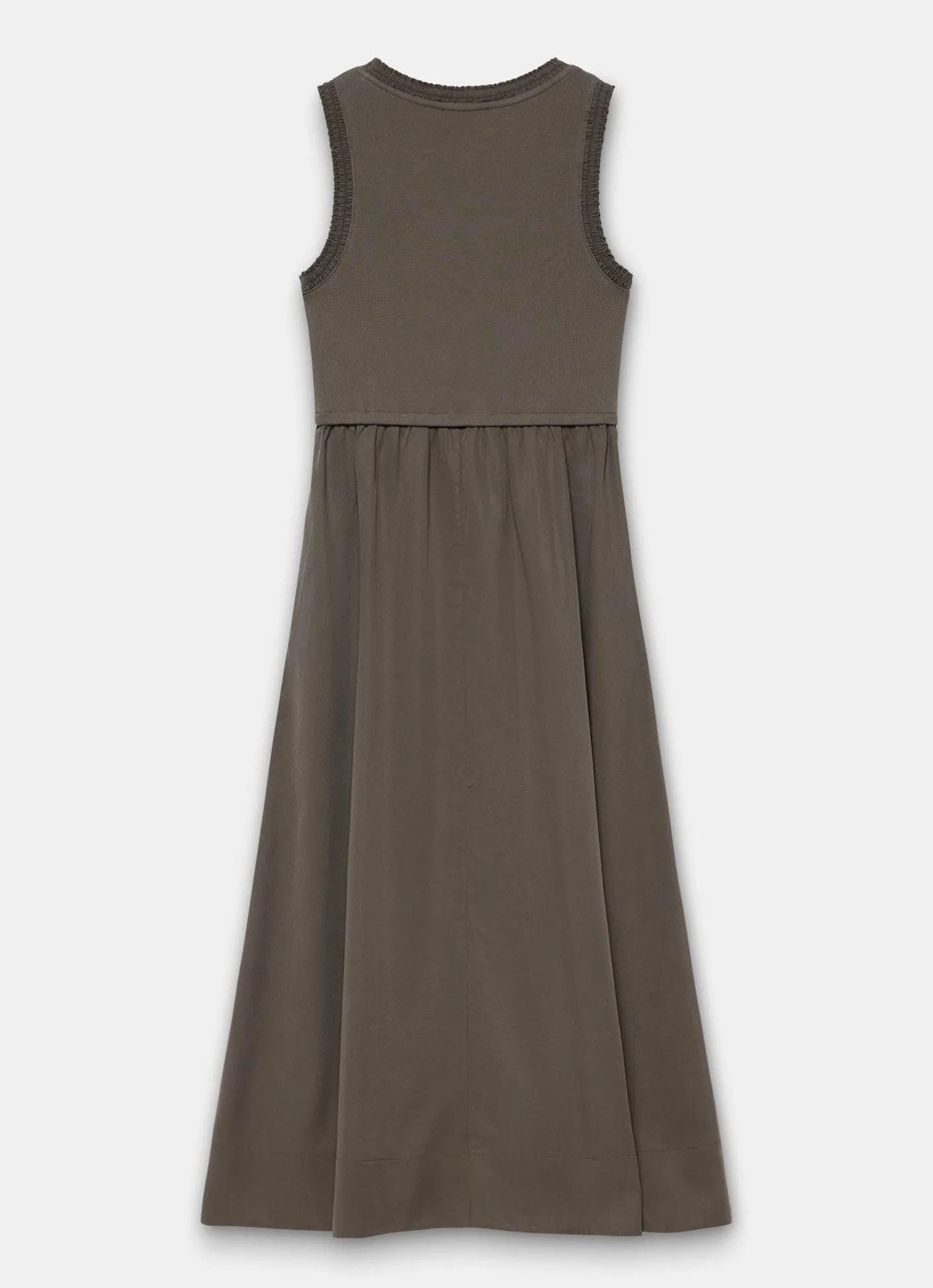 Hot Ruched Trim Cotton Midi Dress Summer Dresses|Midi Dresses