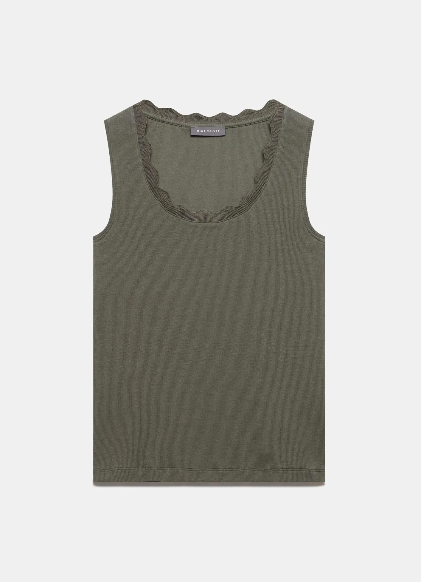 Clearance Scallop Trim Vest Top T-Shirts|T-Shirts