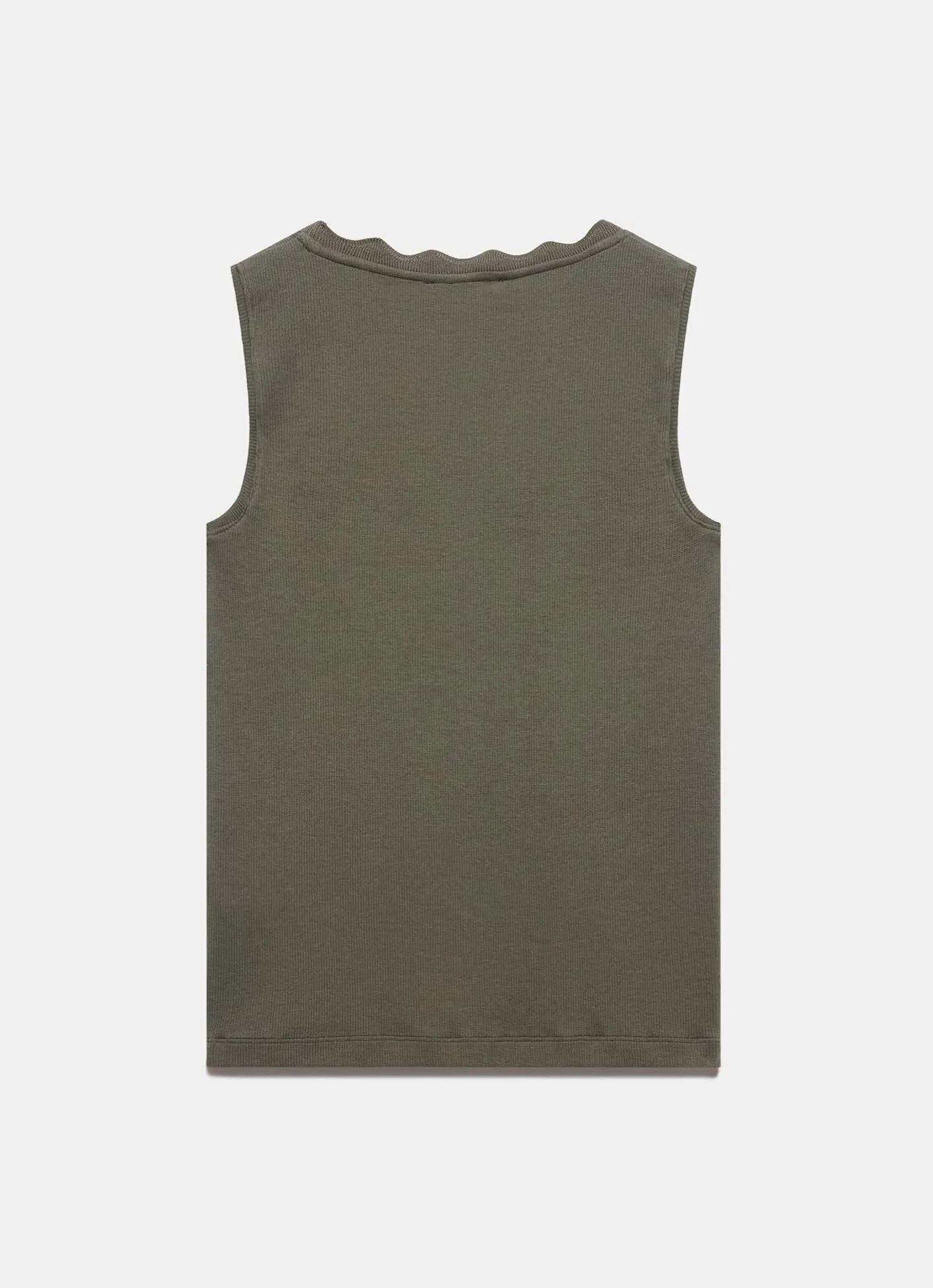 Clearance Scallop Trim Vest Top T-Shirts|T-Shirts