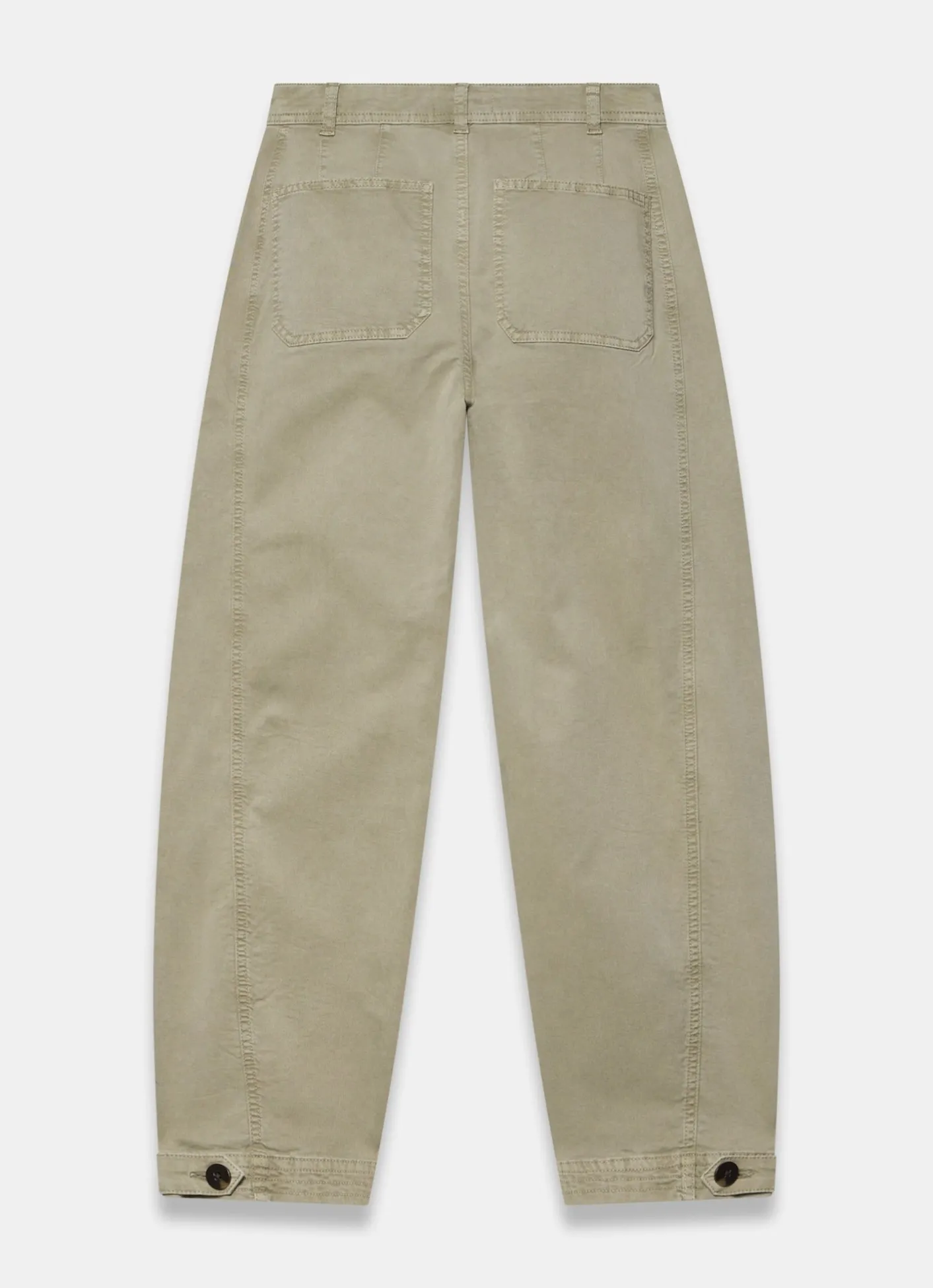 Discount Washed Barrel Leg Chino Trousers Trousers