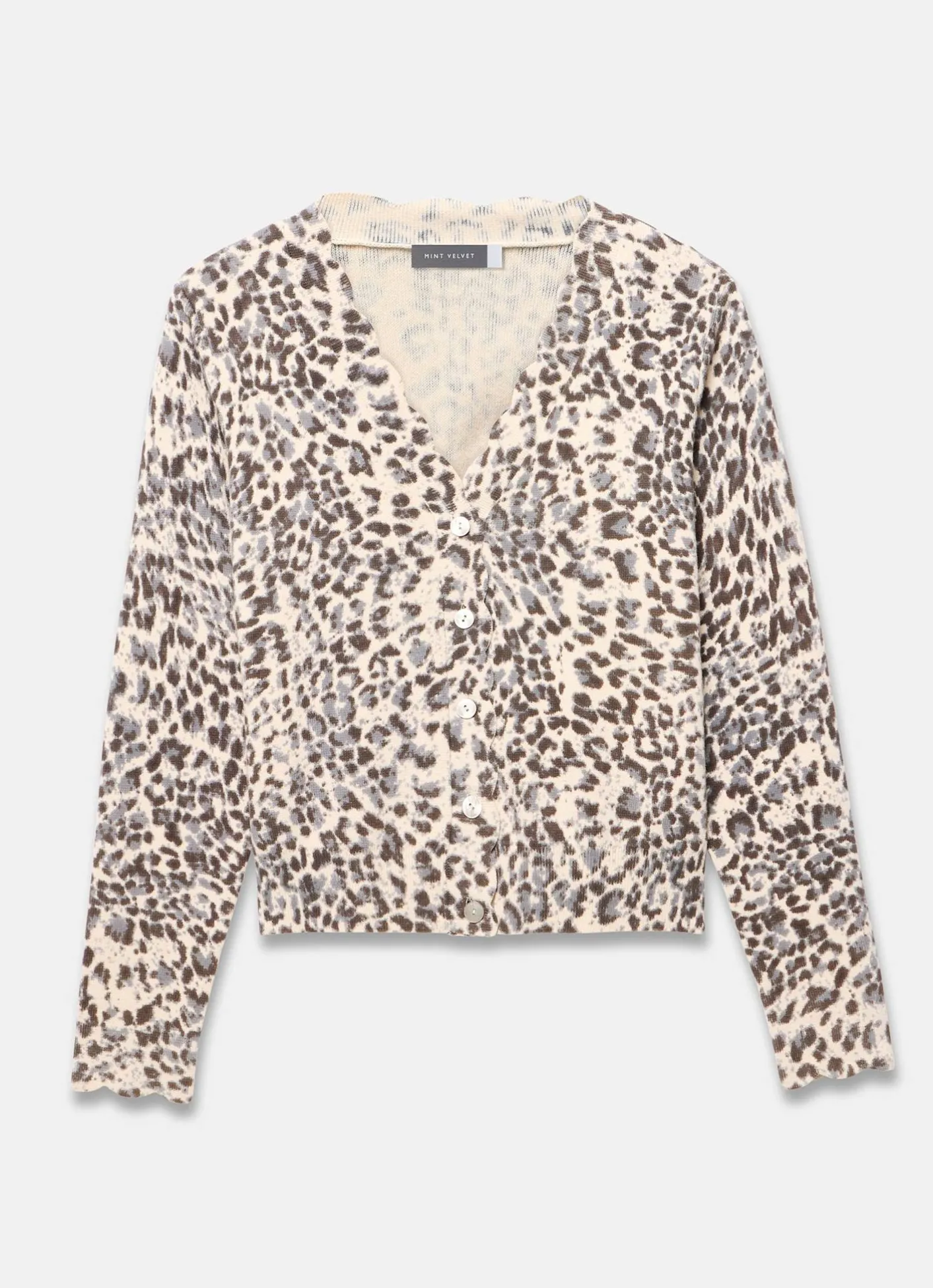 Discount Leopard Print Cotton Cardigan Cardigans|Jumpers & Cardigans