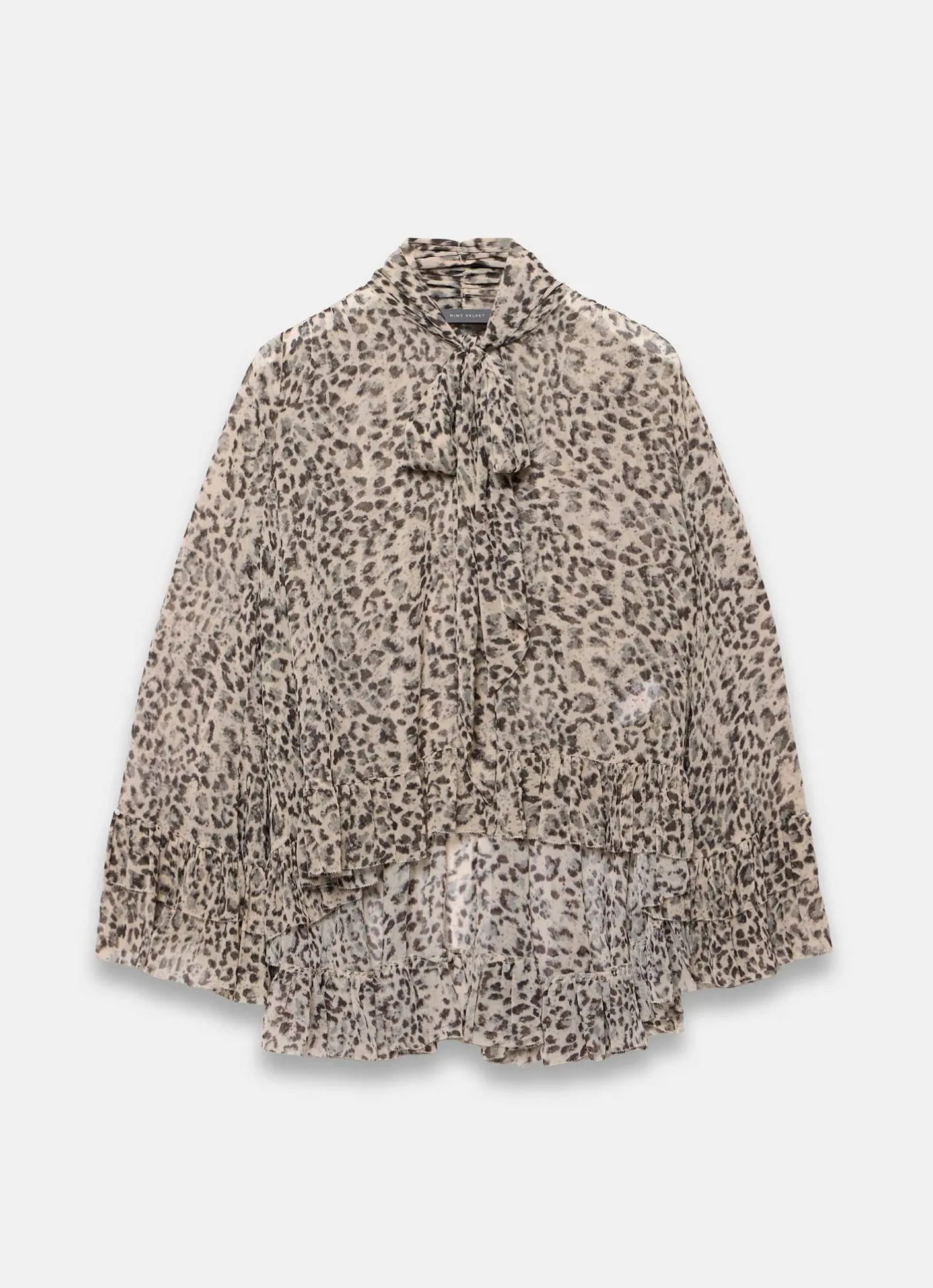 New Leopard Print Ruffle Blouse Shirts & Blouses