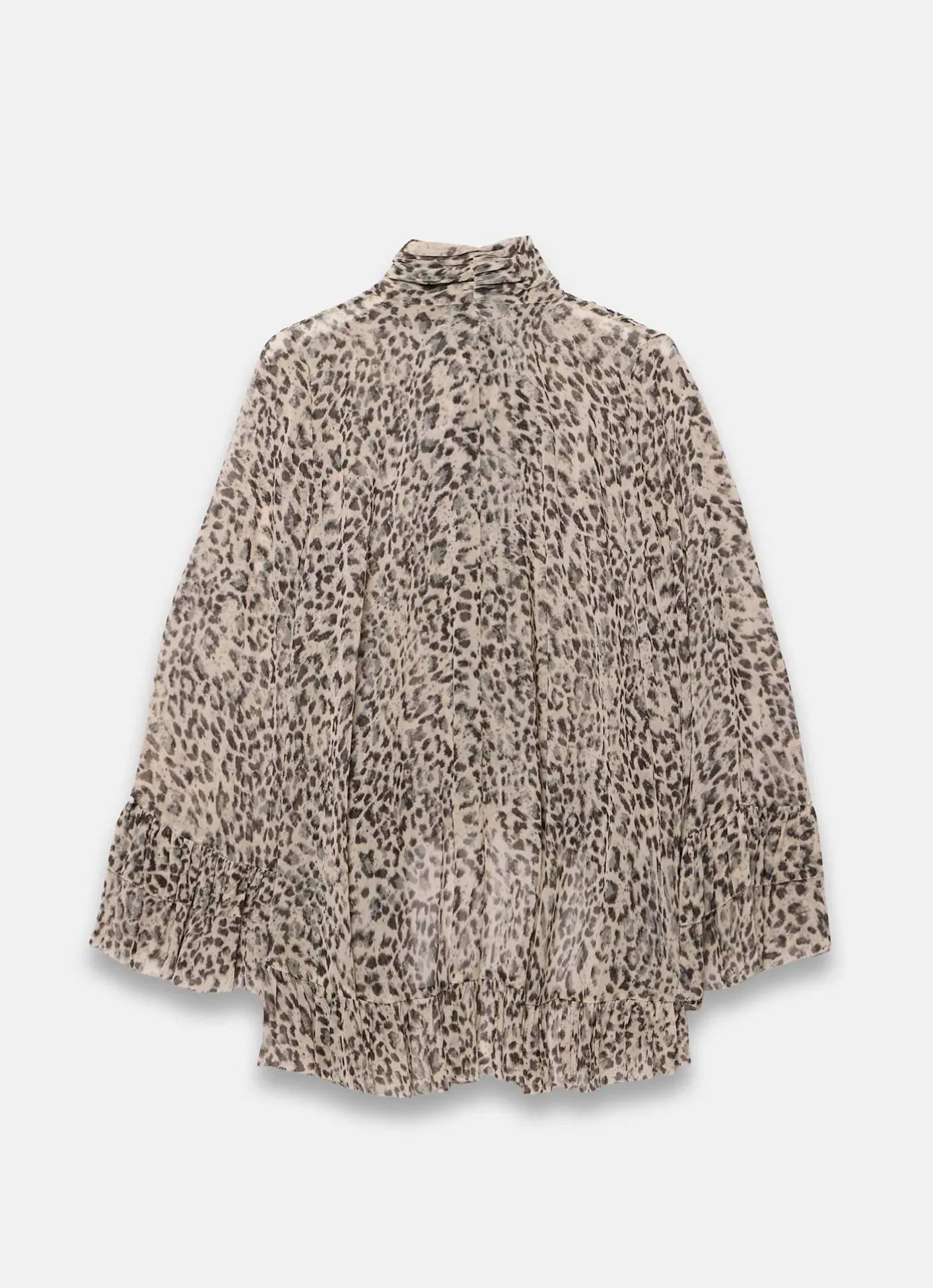 New Leopard Print Ruffle Blouse Shirts & Blouses
