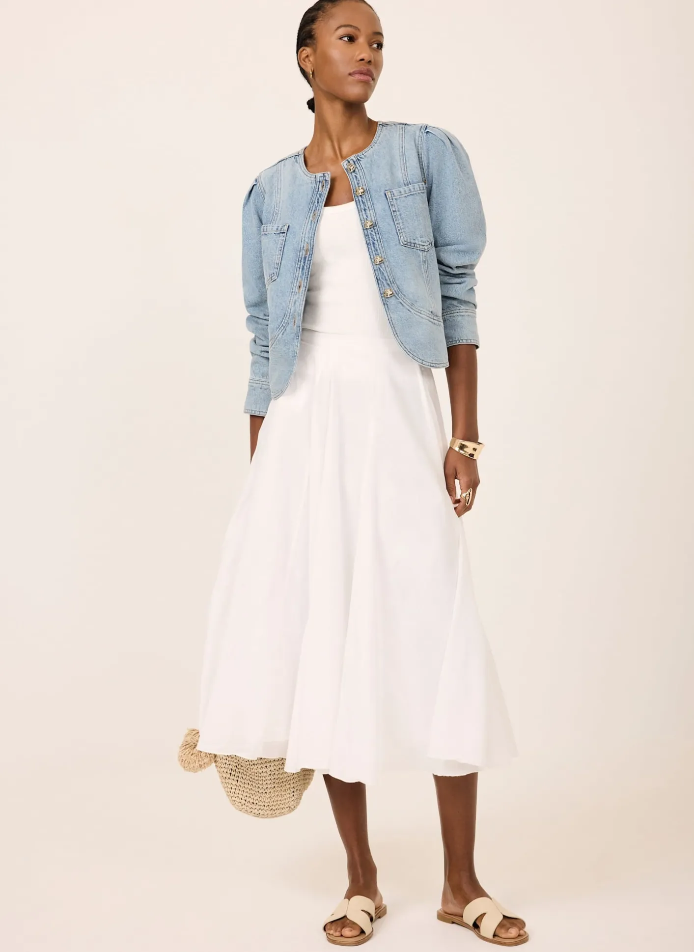 Best Light Indigo Collarless Denim Jacket Jackets|Denim Jackets