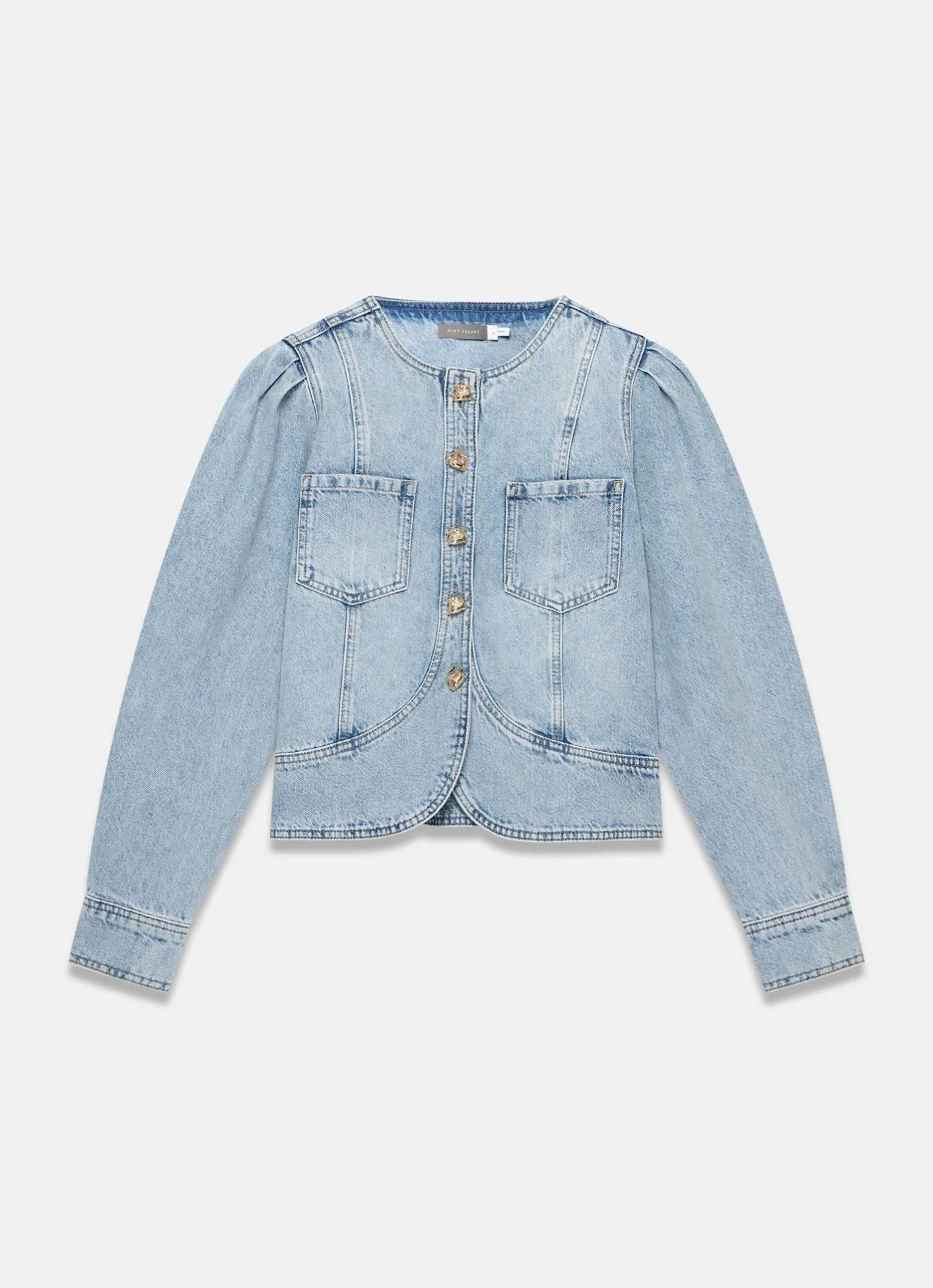 Best Light Indigo Collarless Denim Jacket Jackets|Denim Jackets