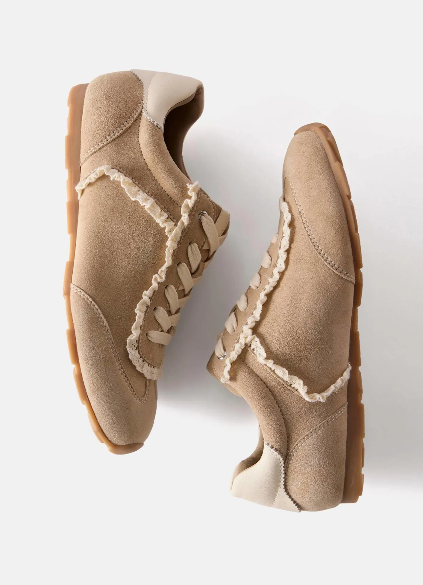 New Lina Suede Lace Detail Trainers Sneakers