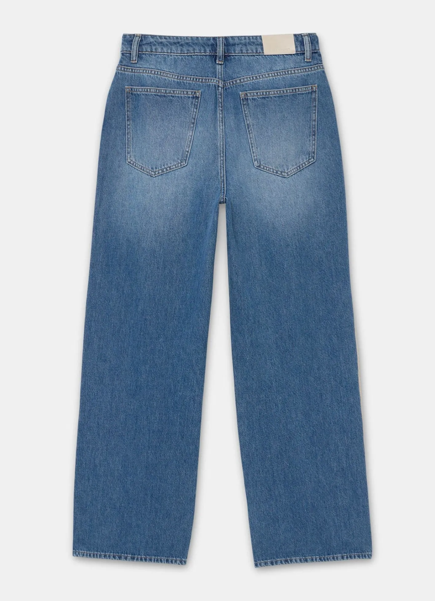 Best Mid Indigo Crochet Trim Straight Jeans Jeans|Straight Jeans