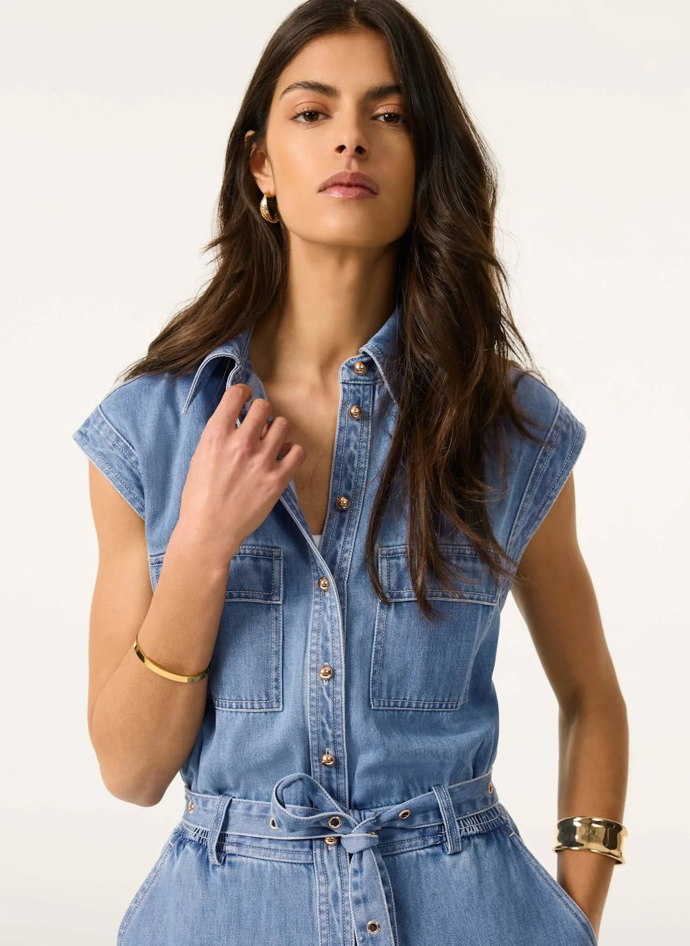 Online Mid Indigo Denim Jumpsuit Jumpsuits