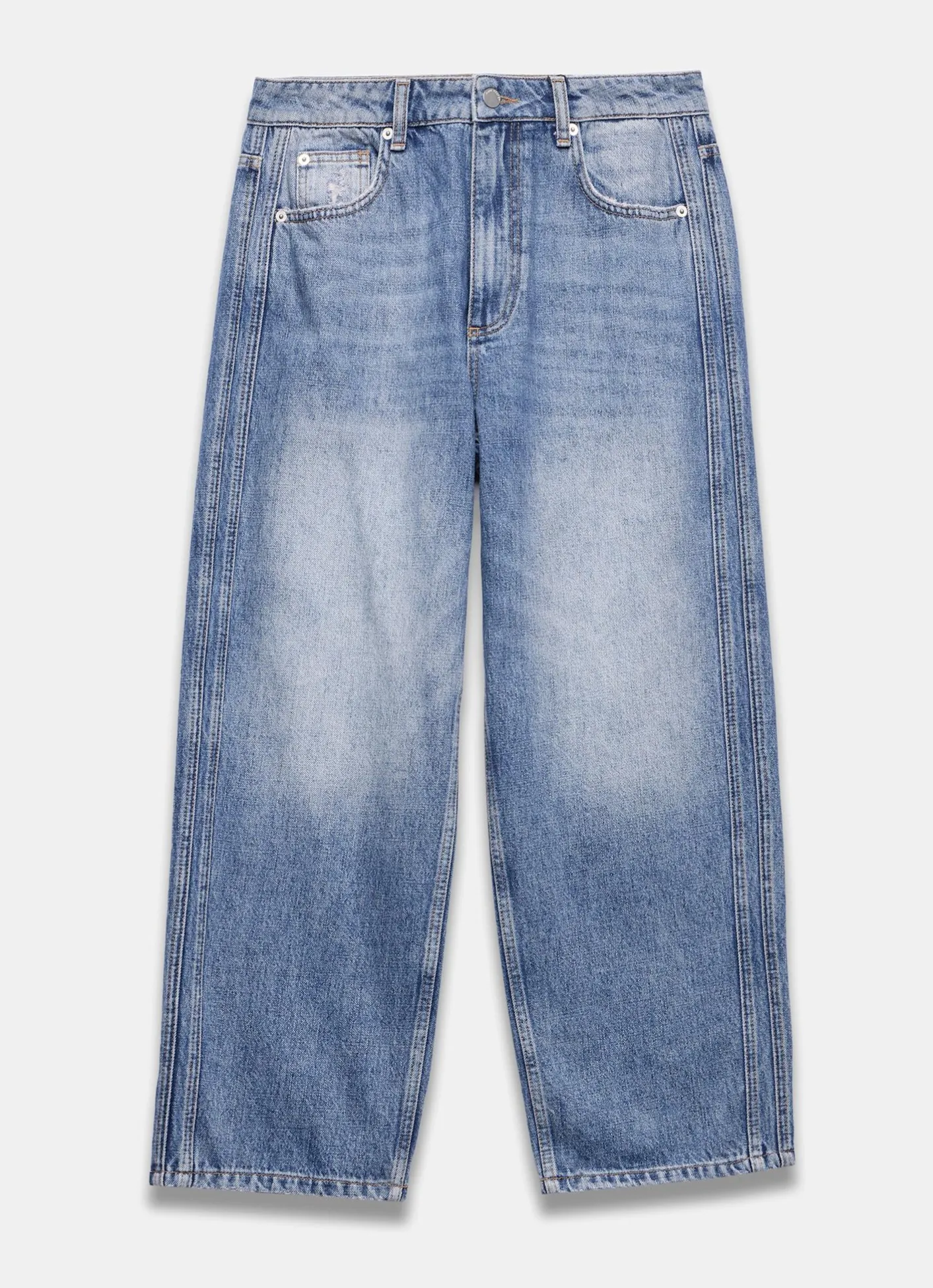 Best Mid Indigo Relaxed Tapered Boyfriend Jeans Jeans|Barrel & Balloon Jeans