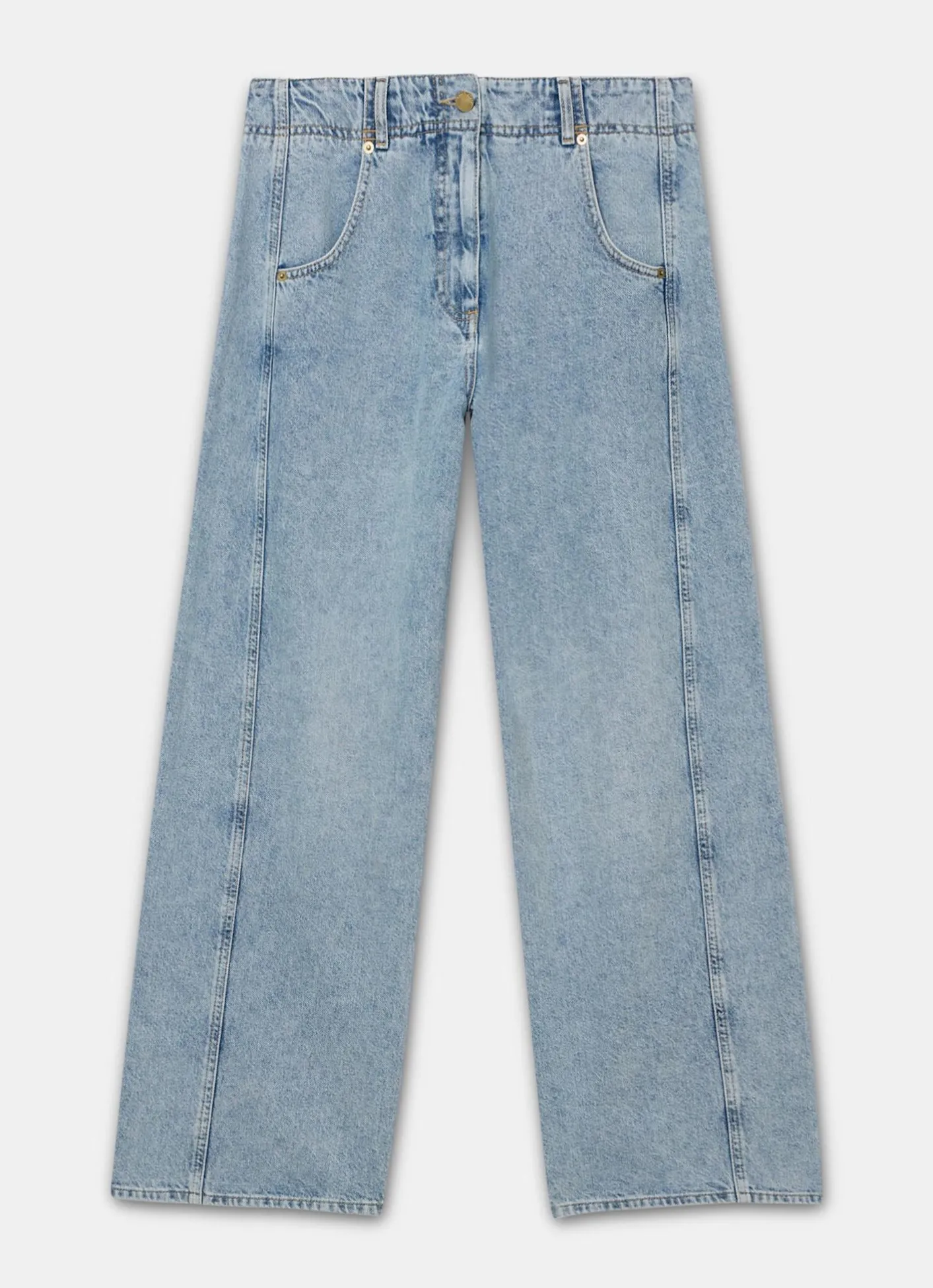 New Mid Indigo Relaxed Wide Leg Jeans Jeans|Wide Leg Jeans