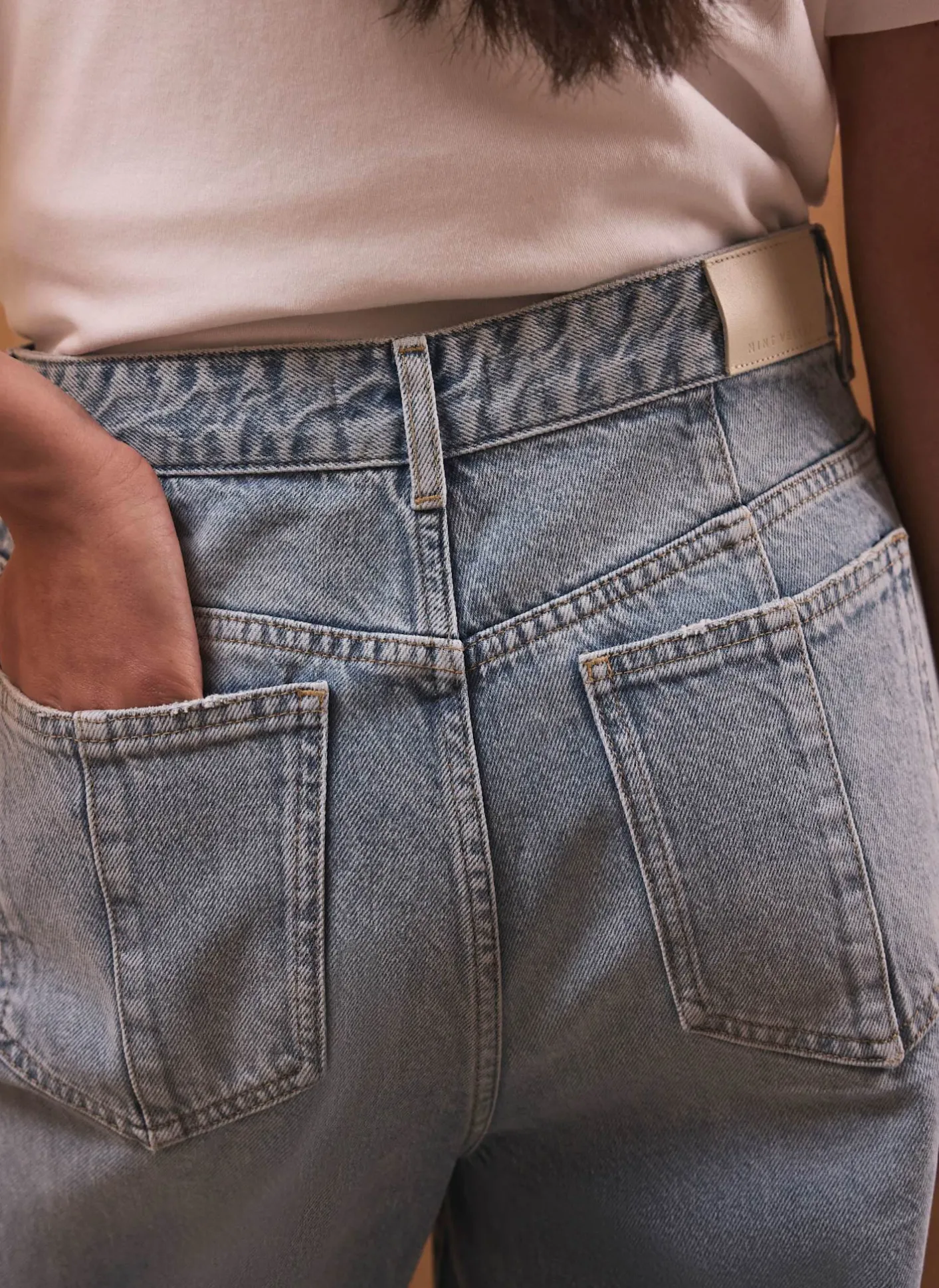 Outlet Mid Indigo Turn Up Wide Jeans Jeans|Wide Leg Jeans