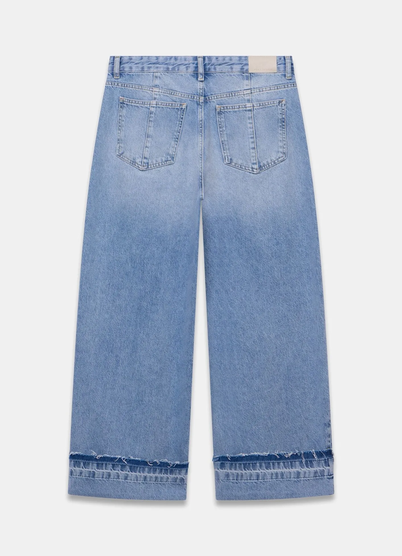 Outlet Mid Indigo Turn Up Wide Jeans Jeans|Wide Leg Jeans
