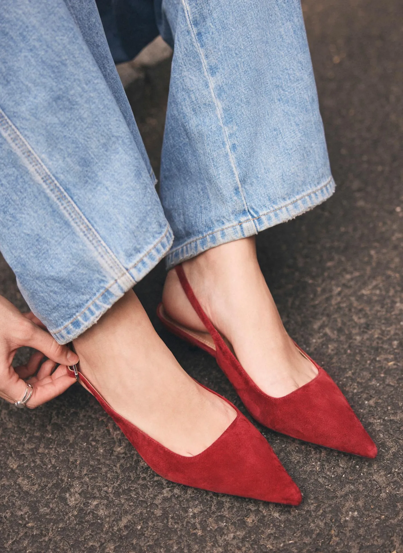 New Mila Suede Slingback Kitten Heels Heels|Heels