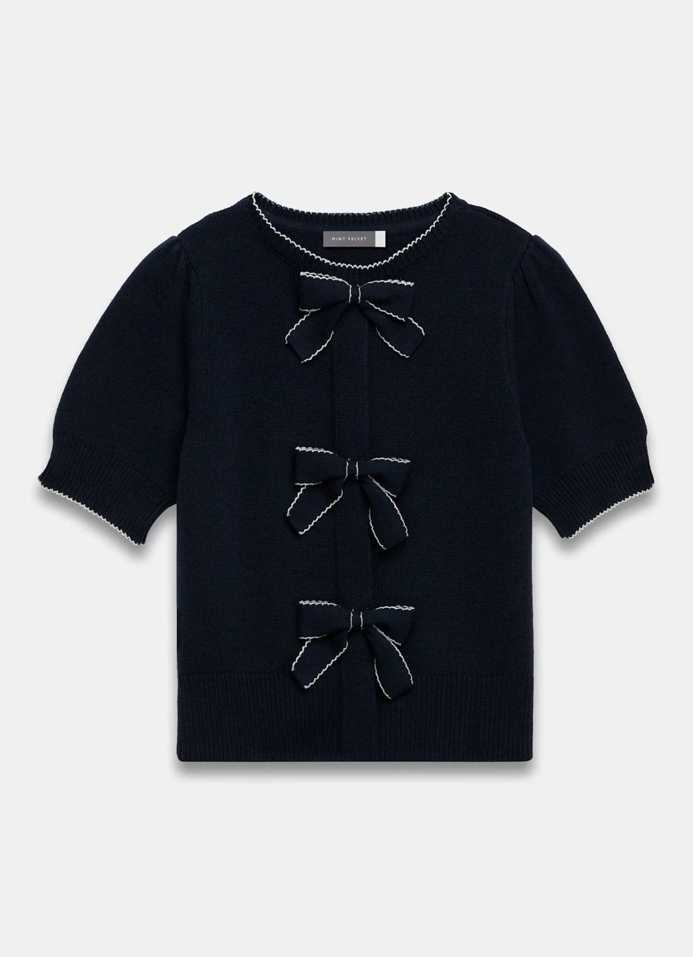 Clearance Bow Detail Knit Top Knitted Tops|Knitted Tops