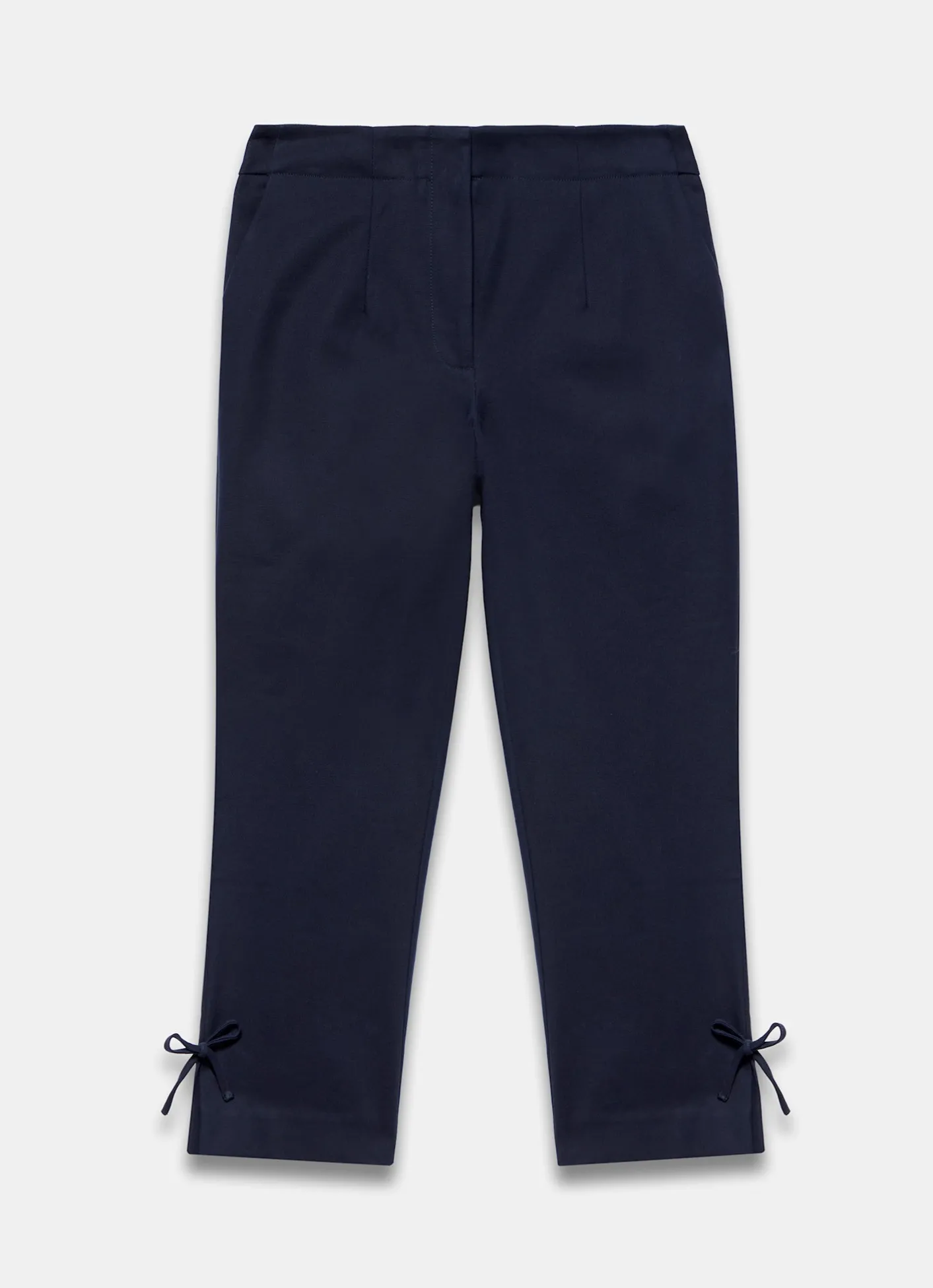 Cotton Blend Capri Trousers Trousers