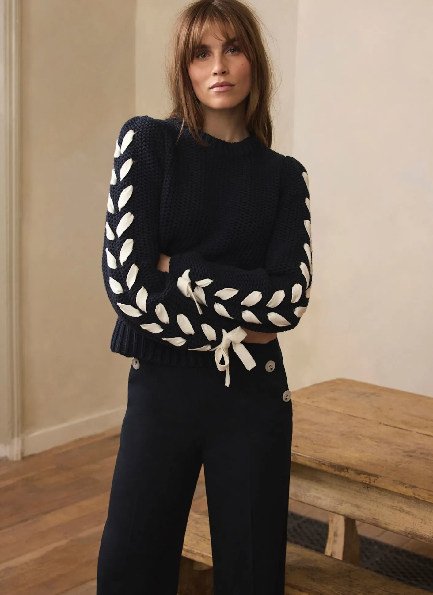 Online Cotton Blend Ribbon Detail Jumper Jumpers|Jumpers & Cardigans