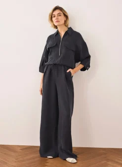 Clearance Drawstring Wide Leg Trousers Wide Leg Trousers|Trousers