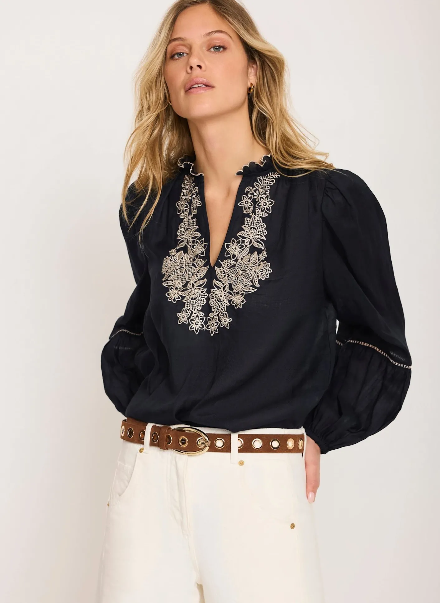 Best Embroidered Detail Blouse Shirts & Blouses