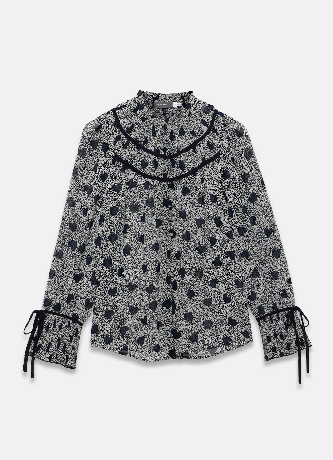 Best Heart Print Chiffon Blouse Shirts & Blouses