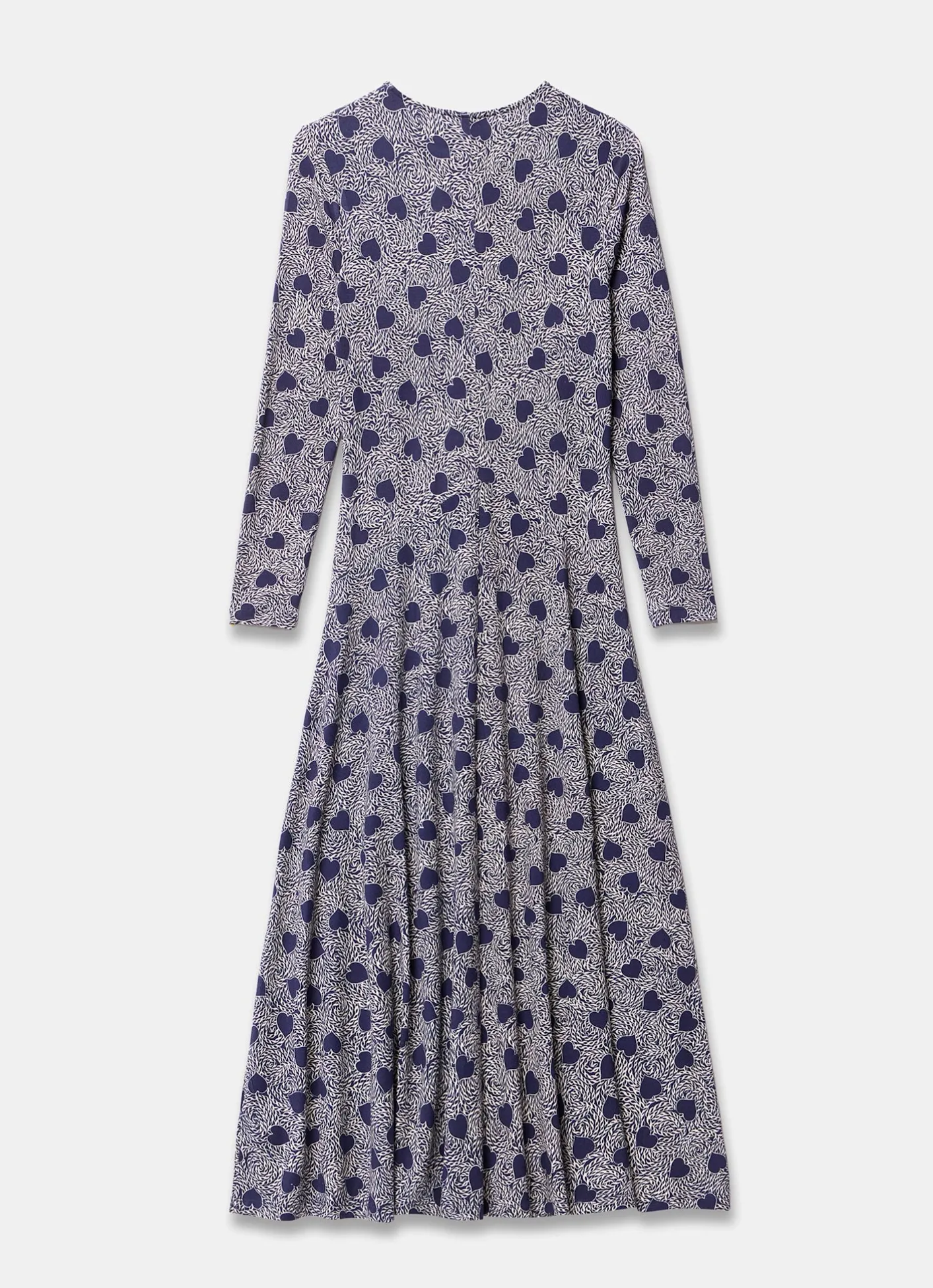 Online Heart Print Zip Front Midi Dress Midi Dresses|Printed Dresses