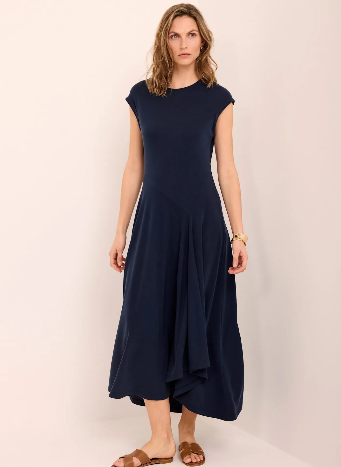 Sale Jersey Asymmetric Midi Dress Summer Dresses|Midi Dresses