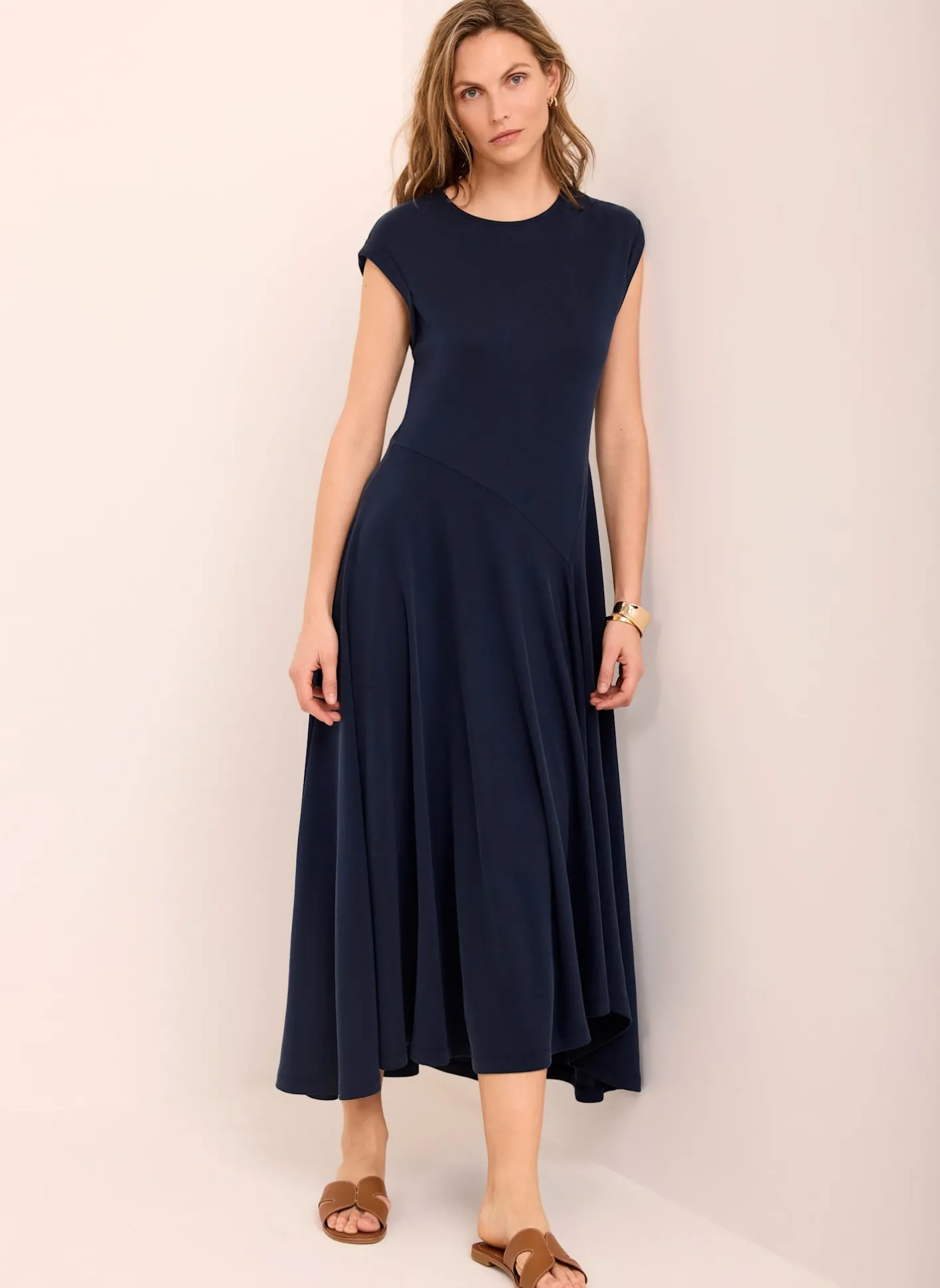 Sale Jersey Asymmetric Midi Dress Summer Dresses|Midi Dresses