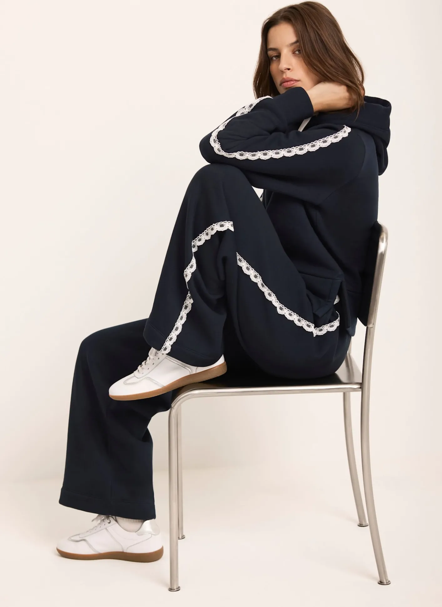 Discount Jersey Crochet Trim Wide Joggers Leggings & Joggers|Trousers