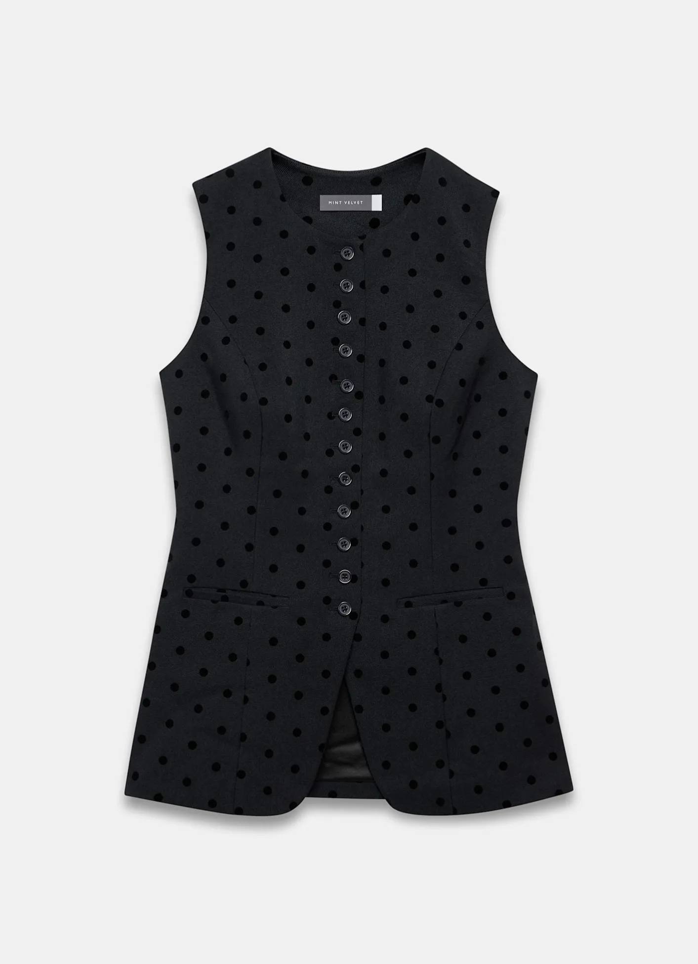 Best Polka Dot Longline Waistcoat Mv Limited|Waistcoats