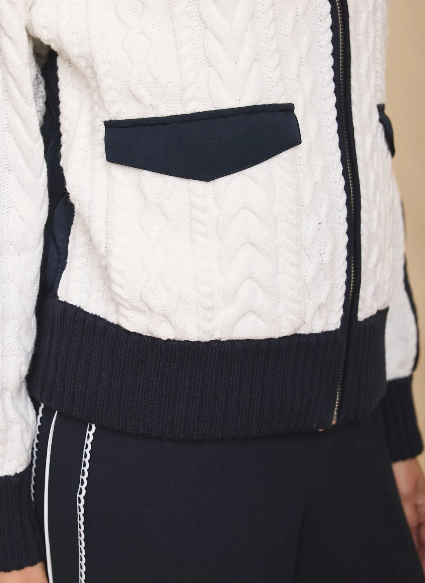 Discount Quilted Cable Knit Jacket Jackets|Jumpers & Cardigans