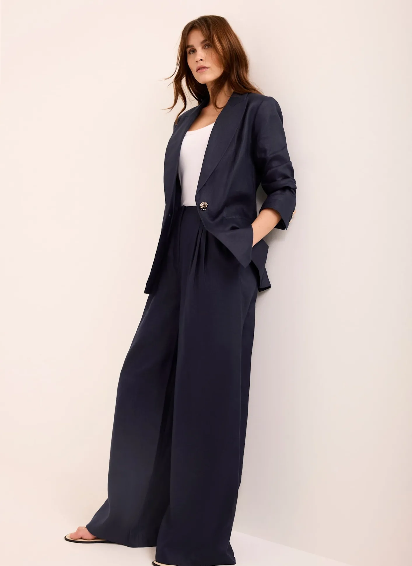 Outlet Ramie Wide Leg Trousers Wide Leg Trousers|Trousers