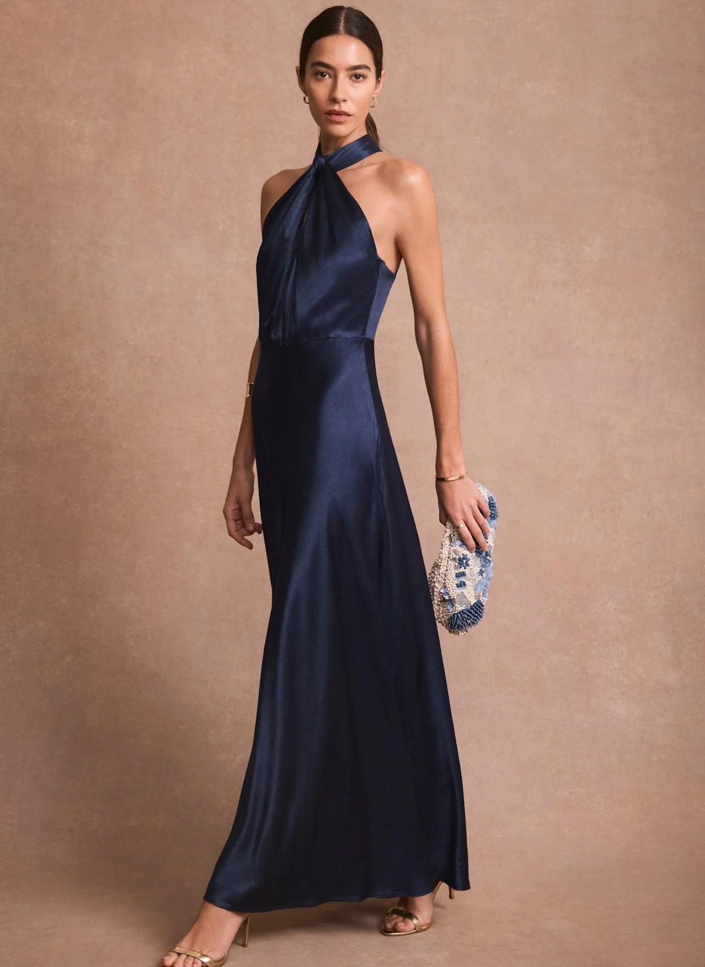 Sale Satin Halter Maxi Dress Occasion Dresses|Occasion Dresses
