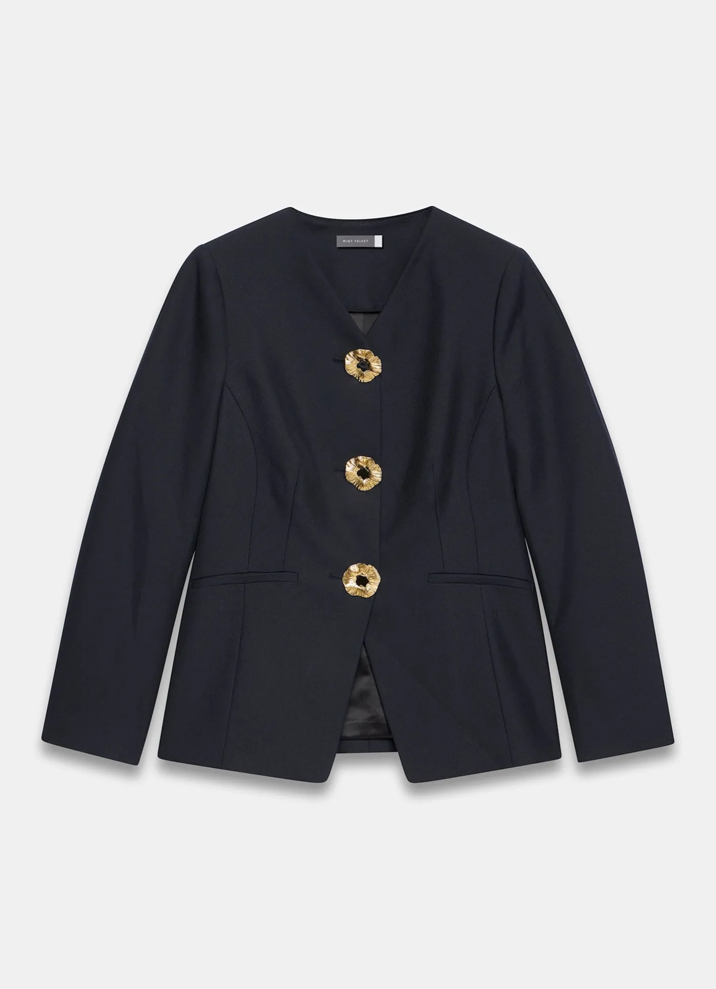 Discount Statement Button Sculpted Jacket Jackets