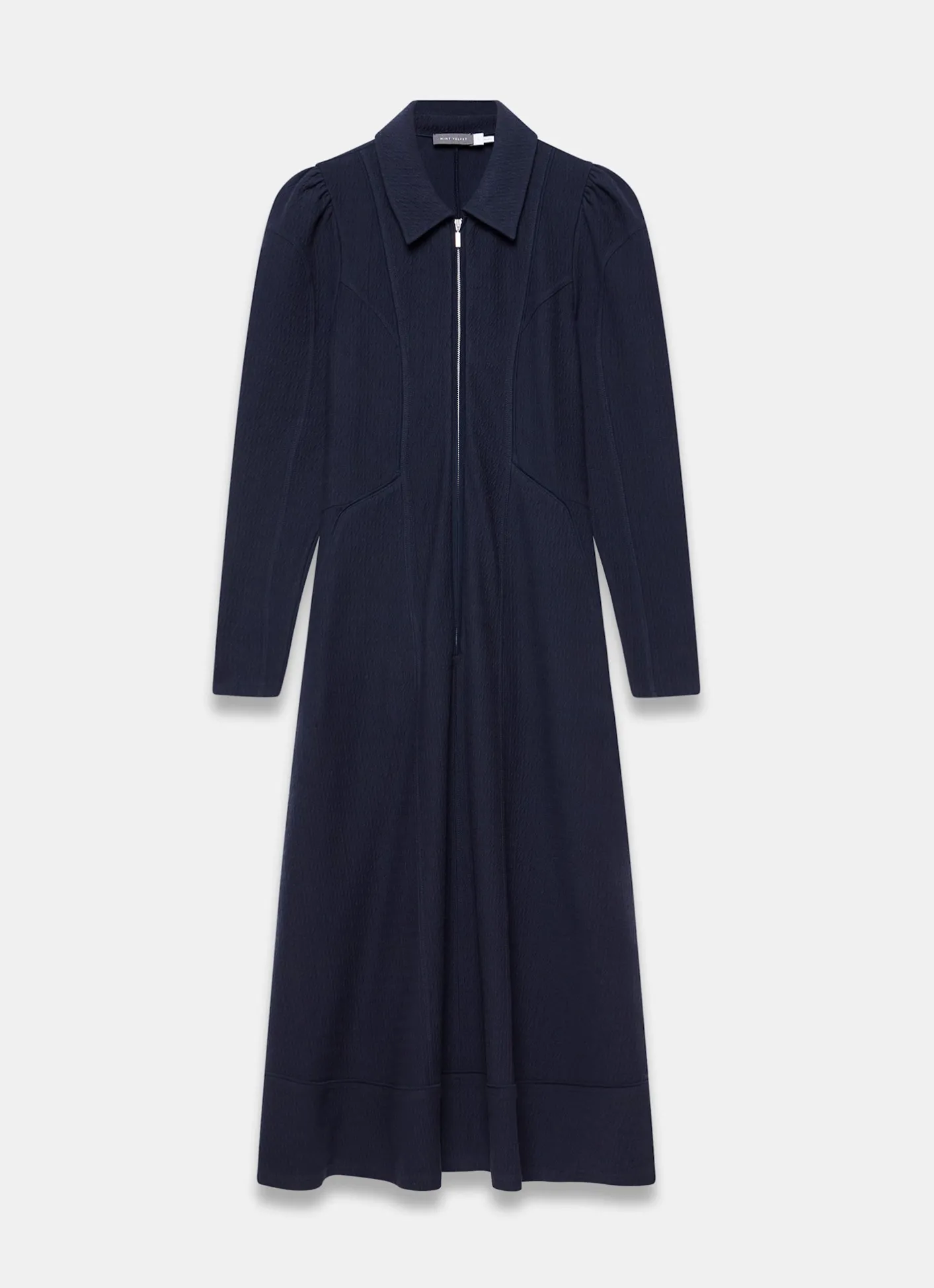 Online Textured Zip Detail Midi Dress Midi Dresses