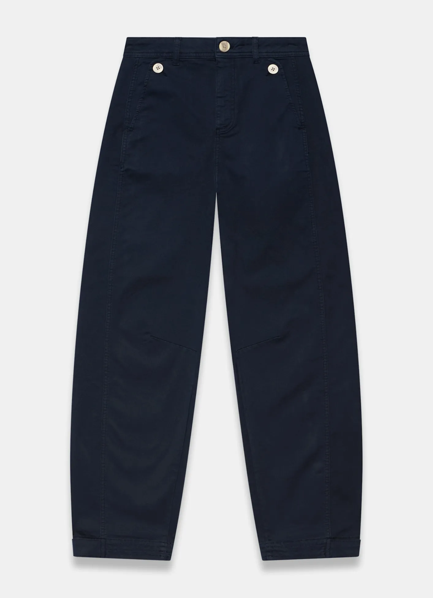 Discount Washed Barrel Leg Chino Trousers Trousers