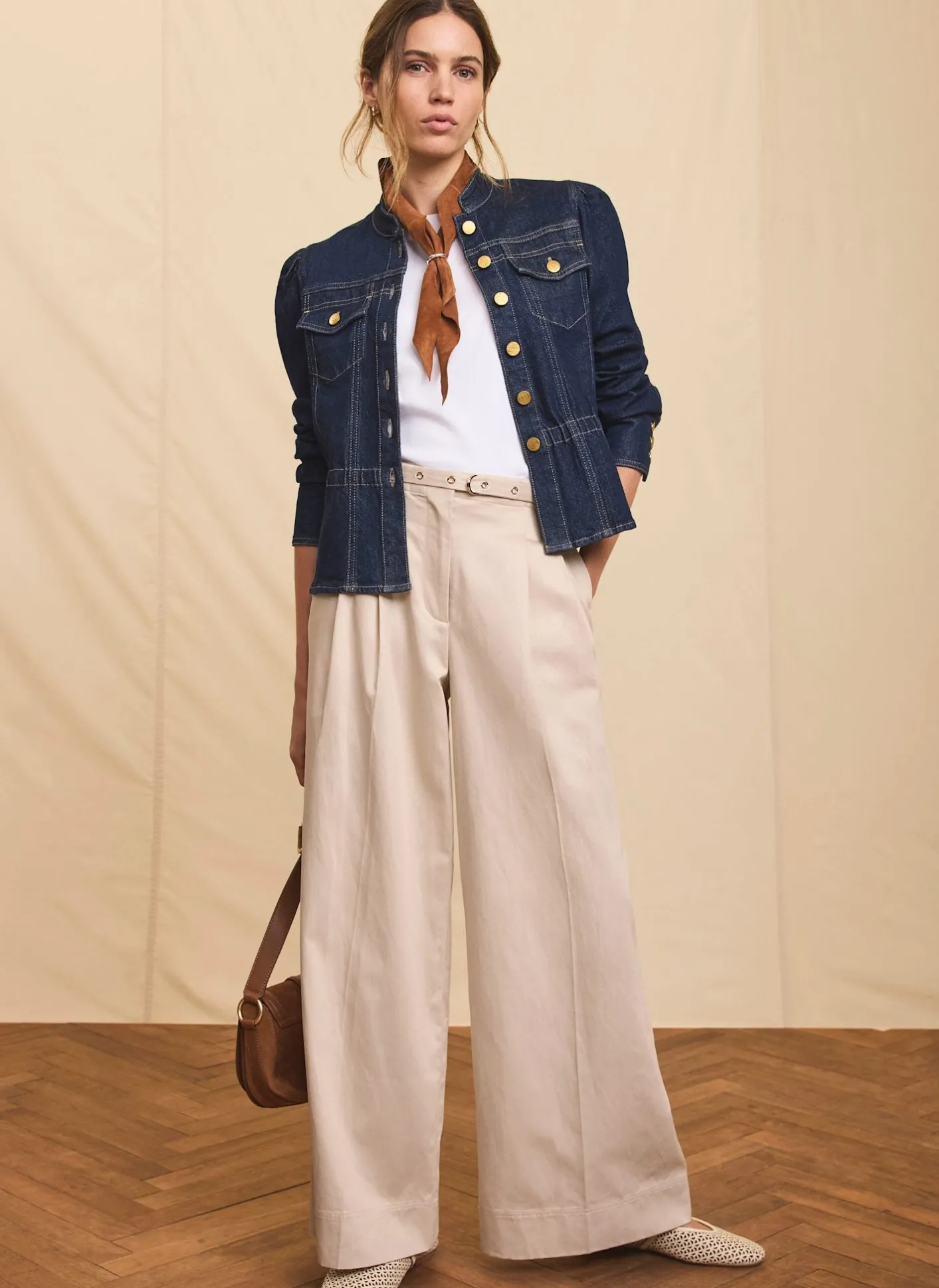 Hot Neutral Belted Wide Trousers Wide Leg Trousers|Trousers