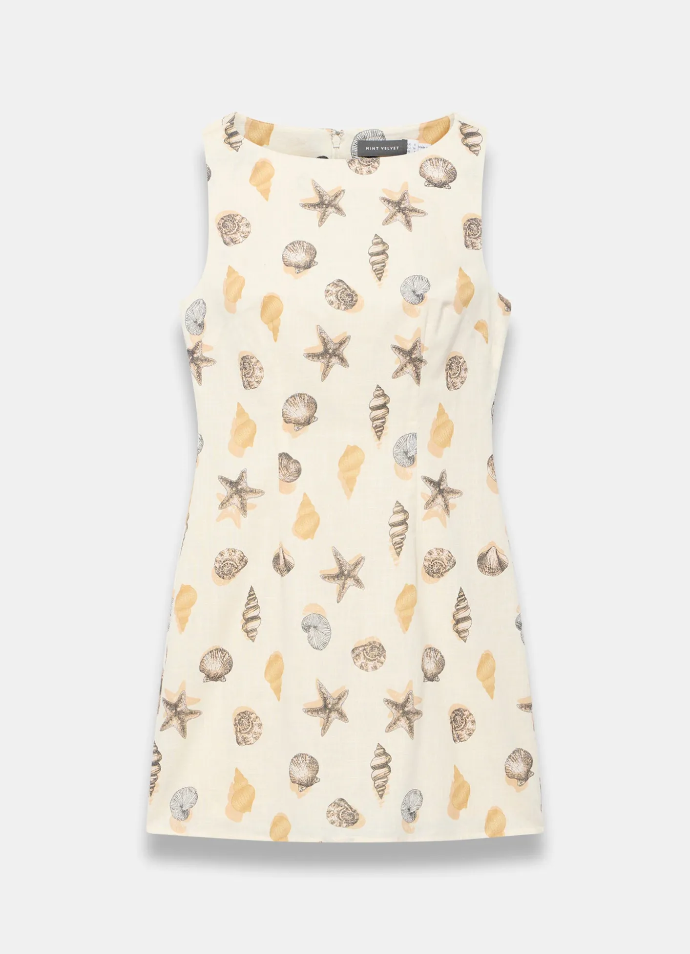 Sale Cotton Shell Print Mini Dress Summer Dresses|Mini Dresses