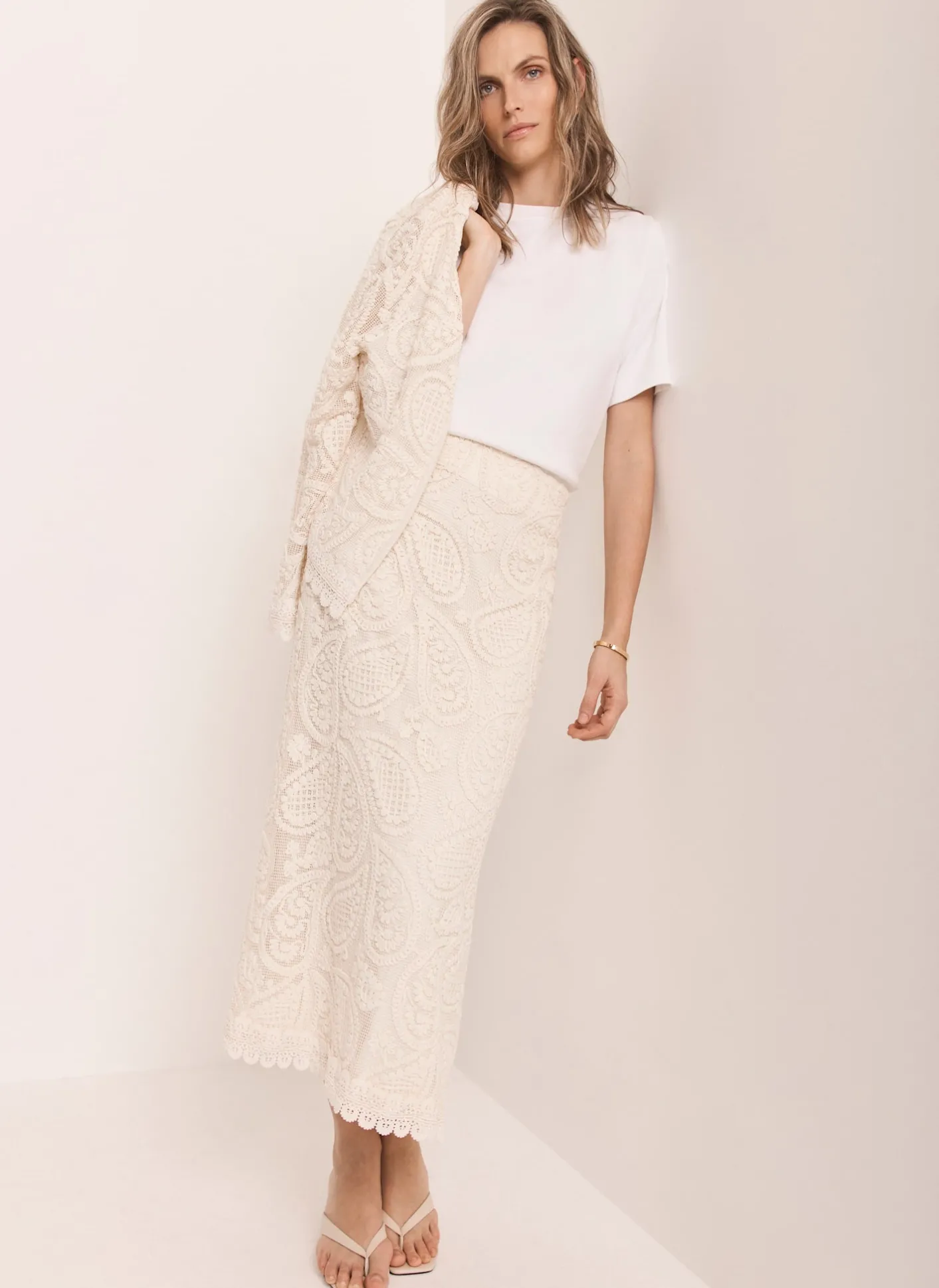 Hot Crochet Paisley Midi Skirt Midi Skirts|Crochet