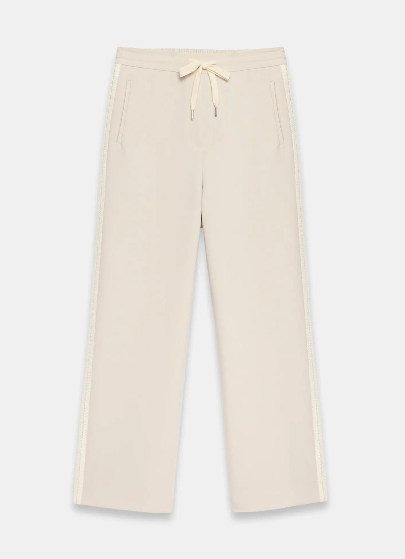 Crochet Side Stripe Wide Joggers Wide Leg Trousers|Trousers