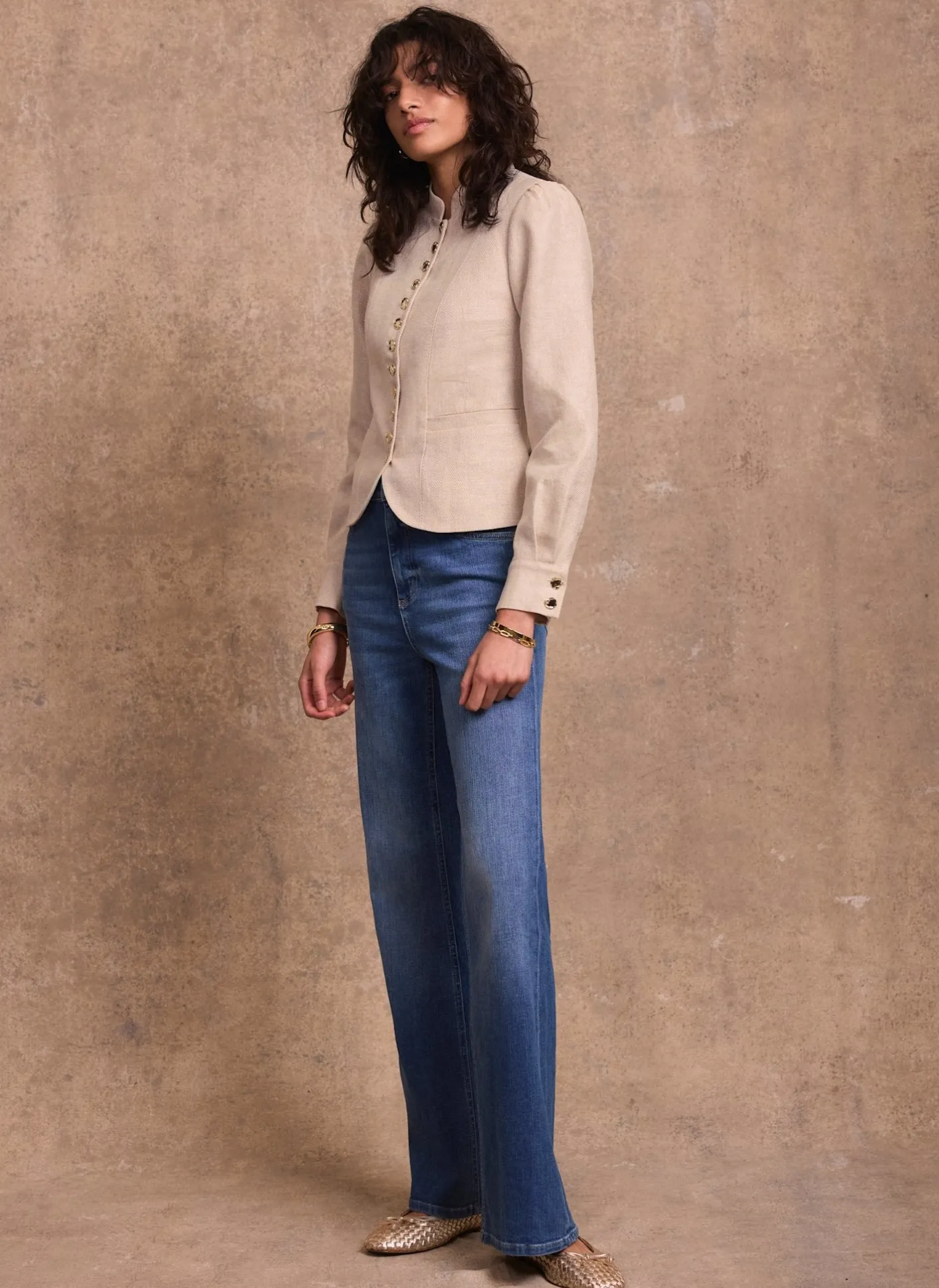 Sale Linen Cropped Jacket Jackets