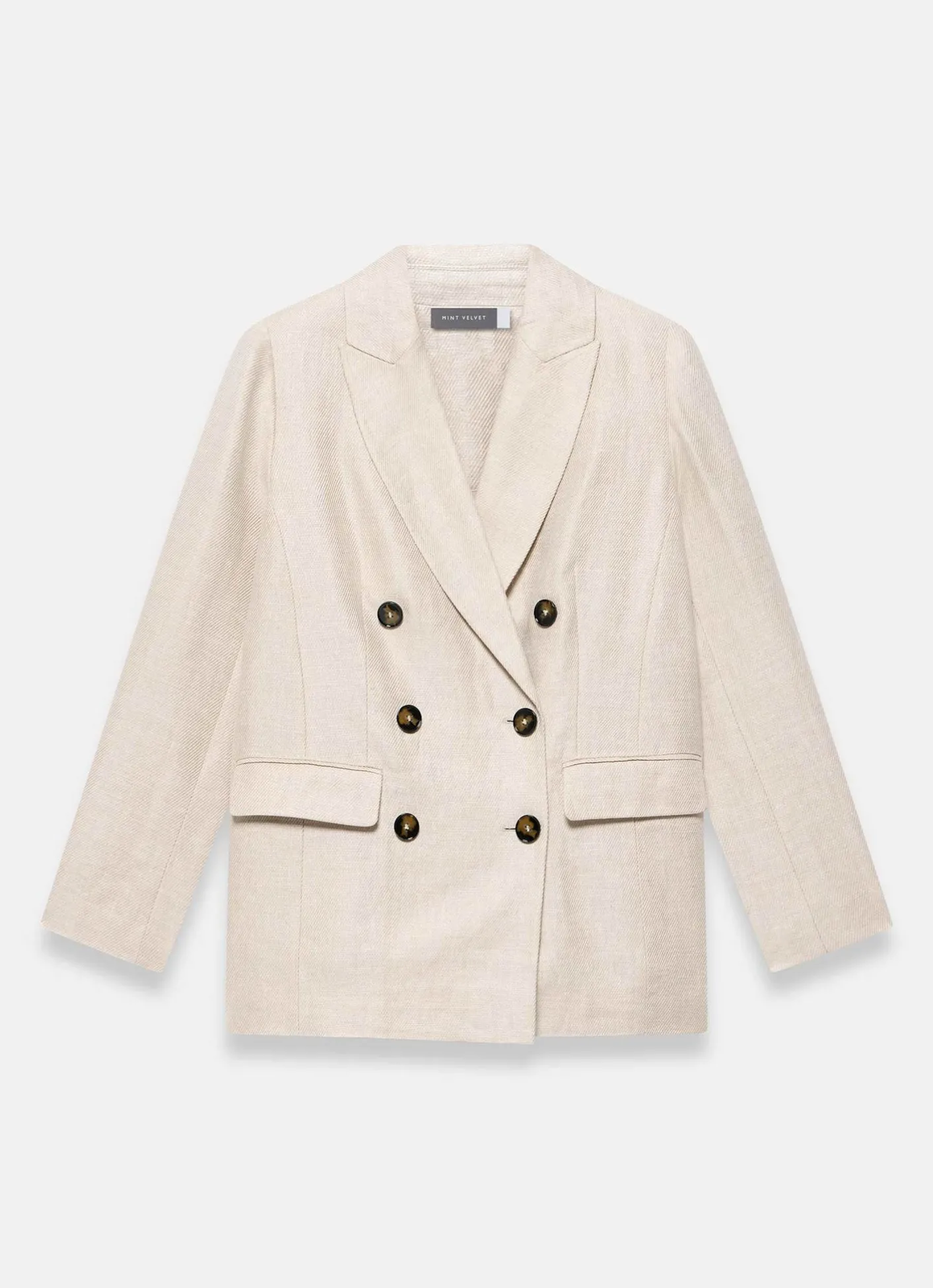 Discount Linen Double Breasted Blazer Jackets