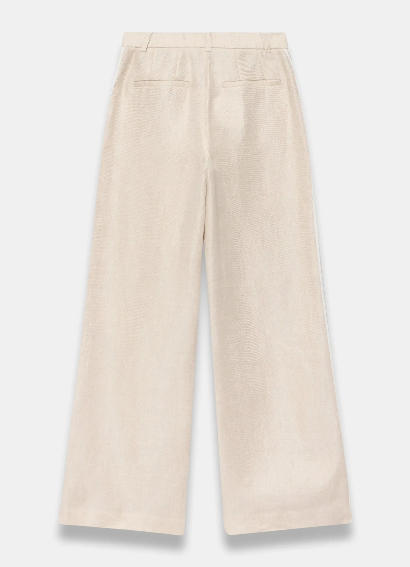 Sale Linen Side Stripe Trousers Wide Leg Trousers|Trousers